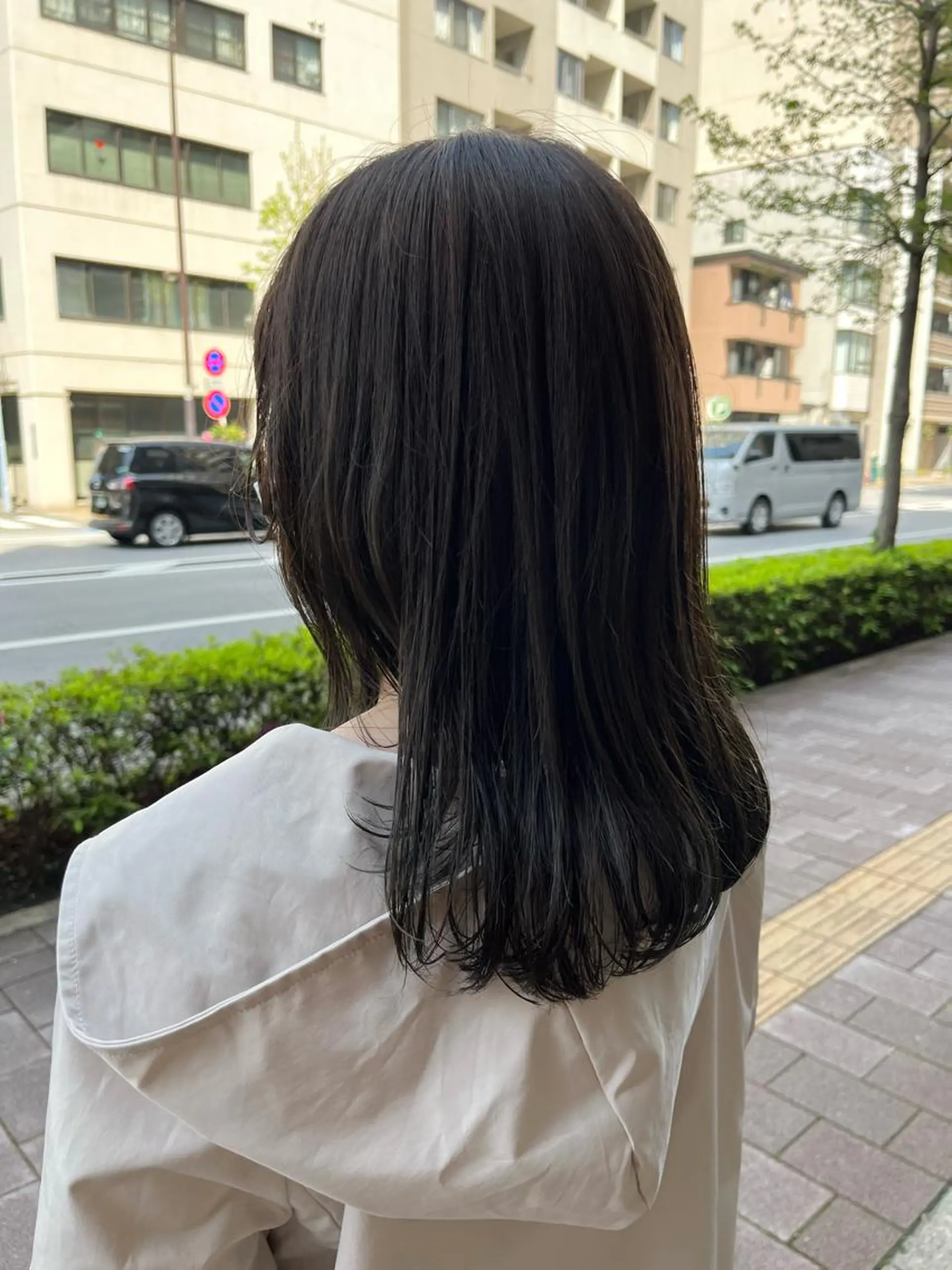 ミディアム カラー アッシュ 透明感カラー ショートカット 💙hiyoriのヘアスタイル