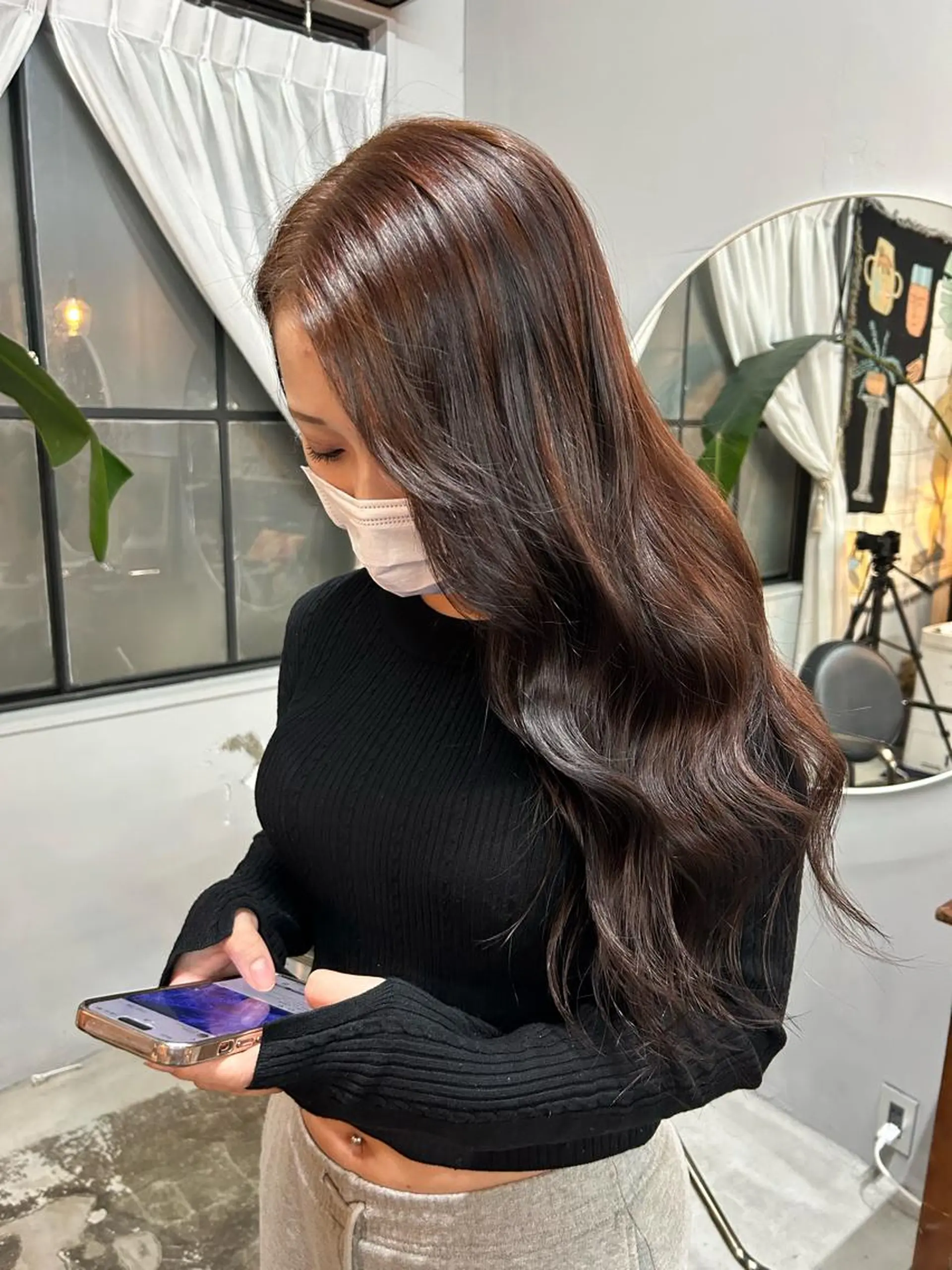 ロング カット ヘアカラー トリートメント 問屋町chapter 日笠快生のヘアスタイル