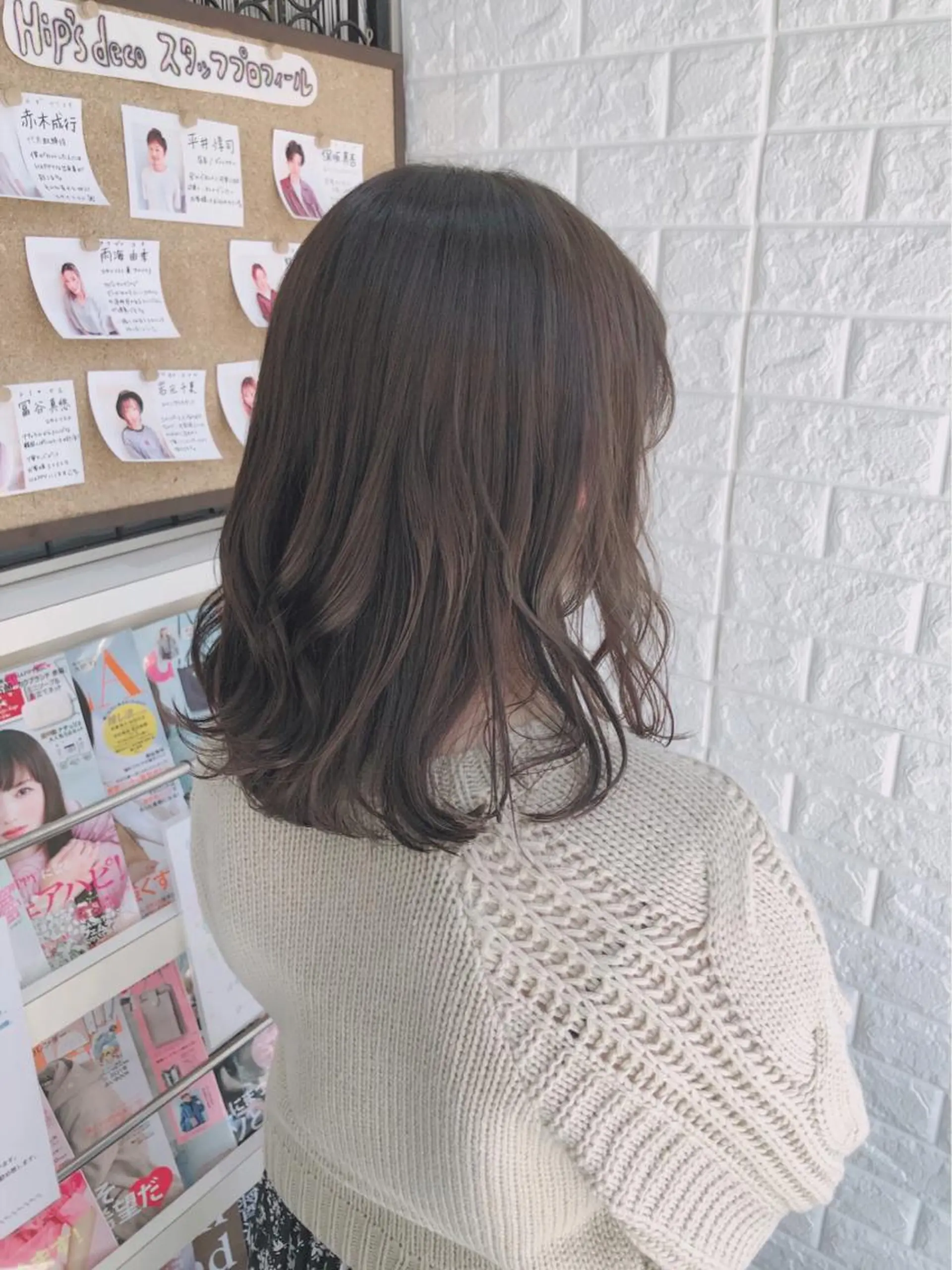 ミディアム カラー ベージュカラー 韓国ヘア ♡tomimaのヘアスタイル