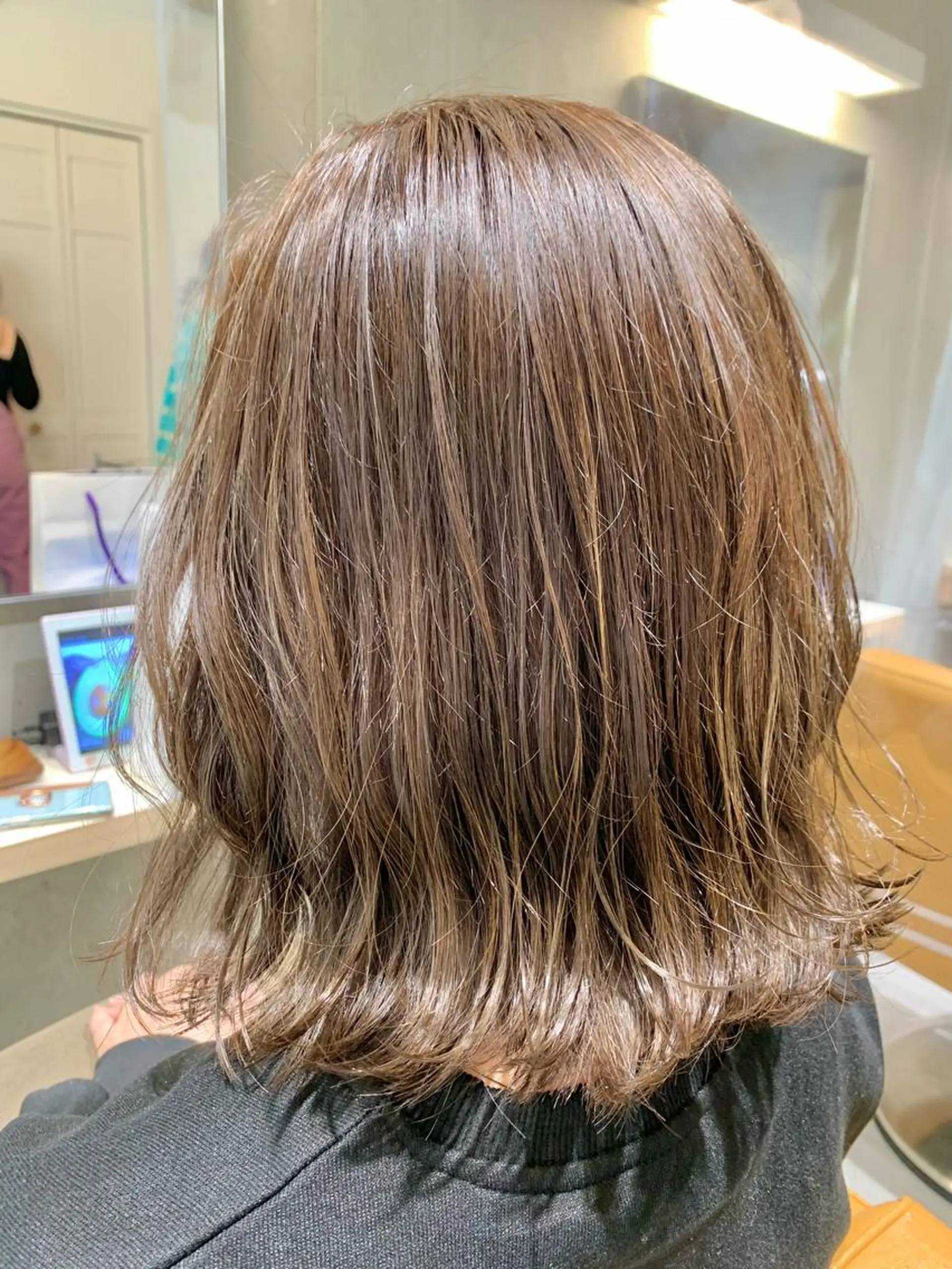 ミディアム カラー 縮毛矯正×艶カラー /中村勇太のヘアスタイル