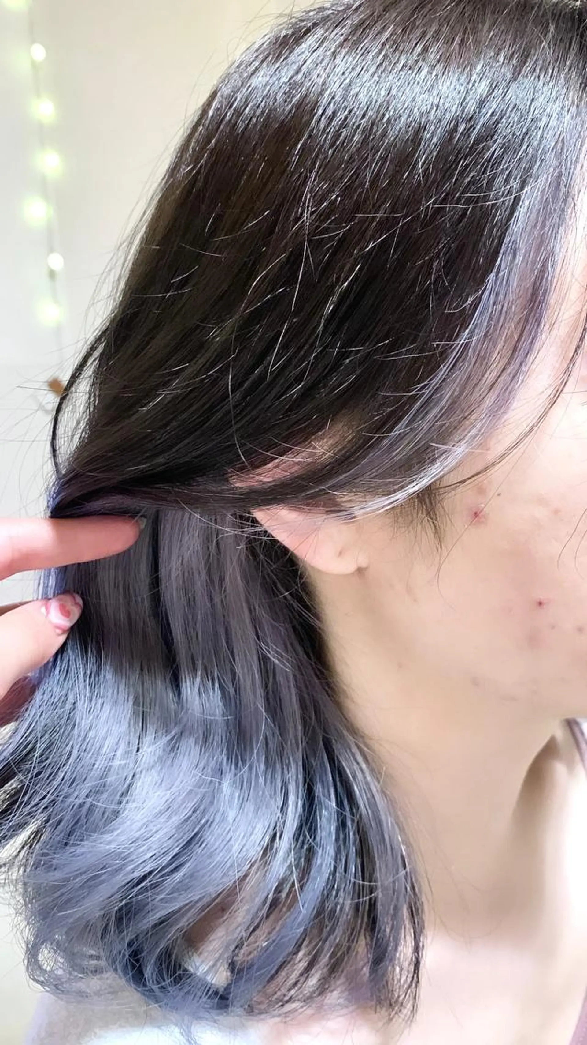 ミディアム 横山ダブルカラー ハイライト透明感カラのヘアスタイル