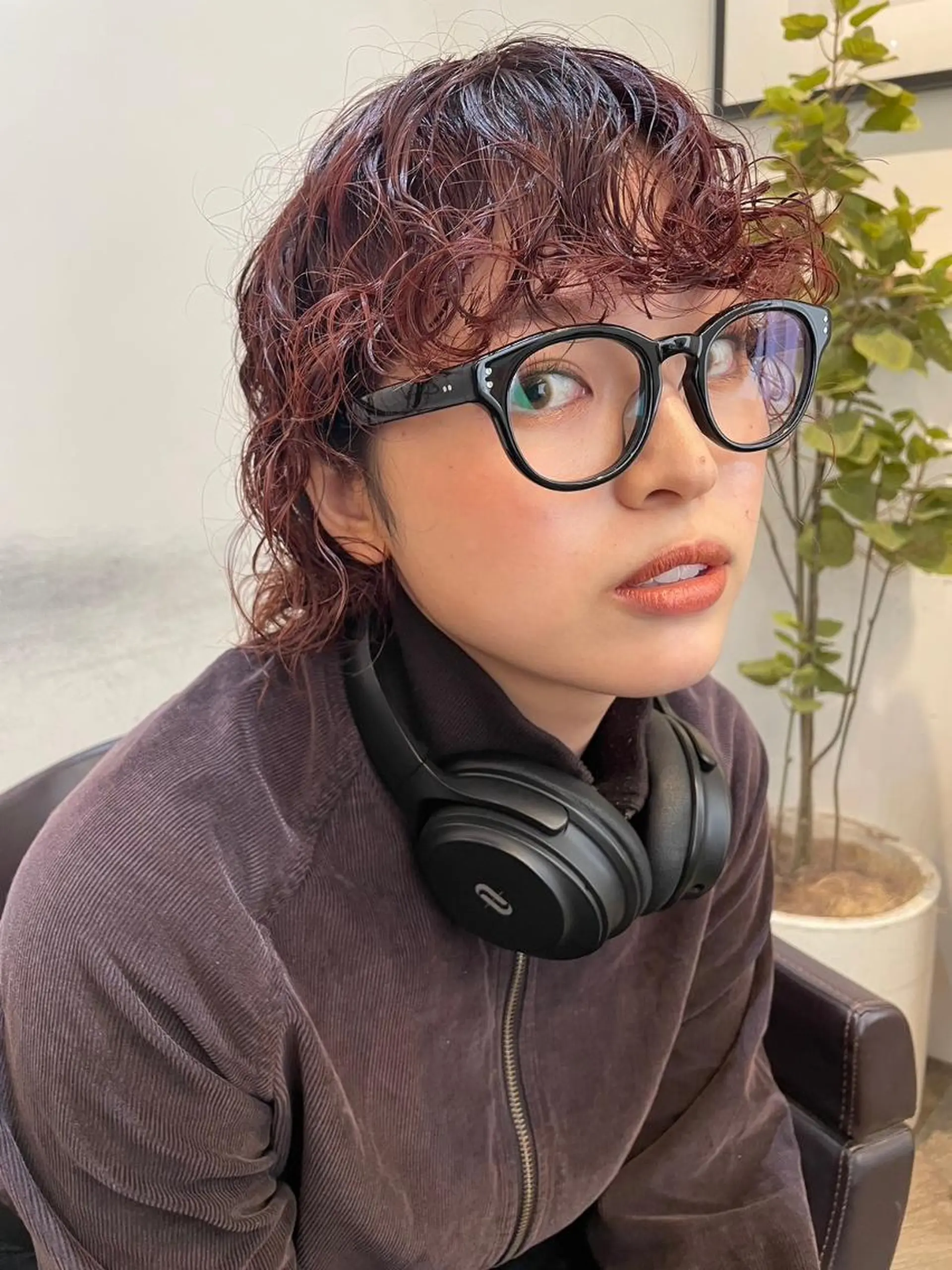 カラー パーマ ミディアム ショートボブ ミディアムパーマ アディクシーカラー ブリーチ ケアブリーチ カット ヘアカラー トリートメント CEINE OURのヘアスタイル