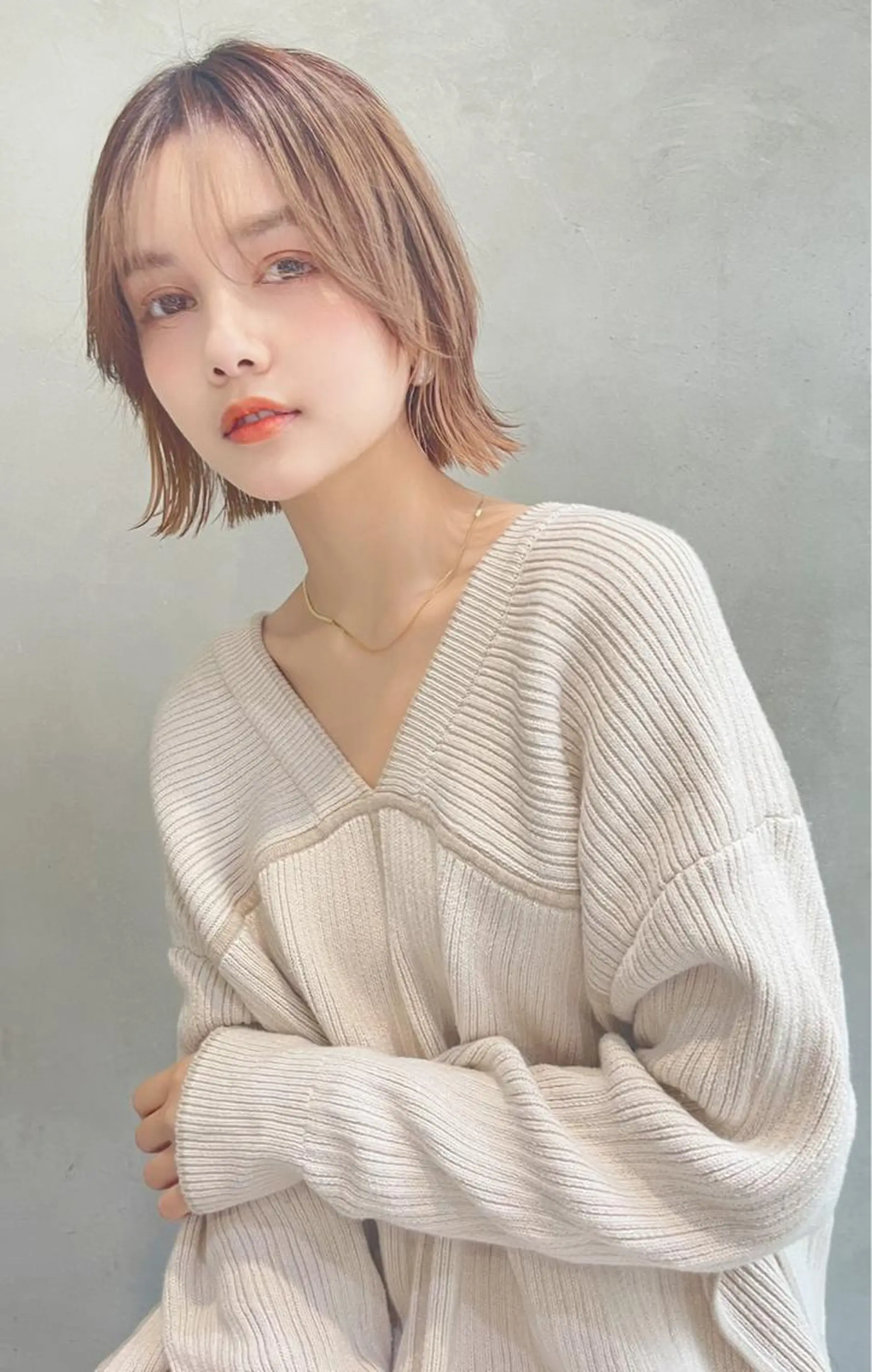 ミディアム ダブルカラー🤍 髪質改善／原島のヘアスタイル