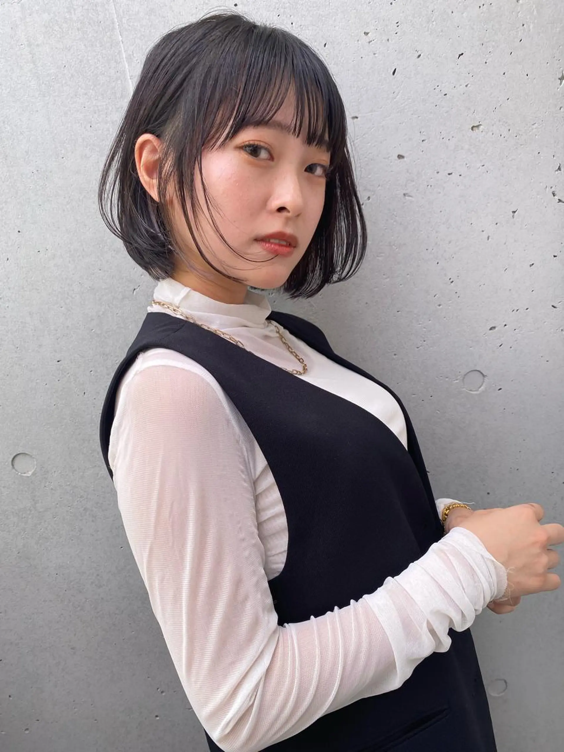 ショート ボブ カット レイヤーカット /透明感/千葉怜寿のヘアスタイル