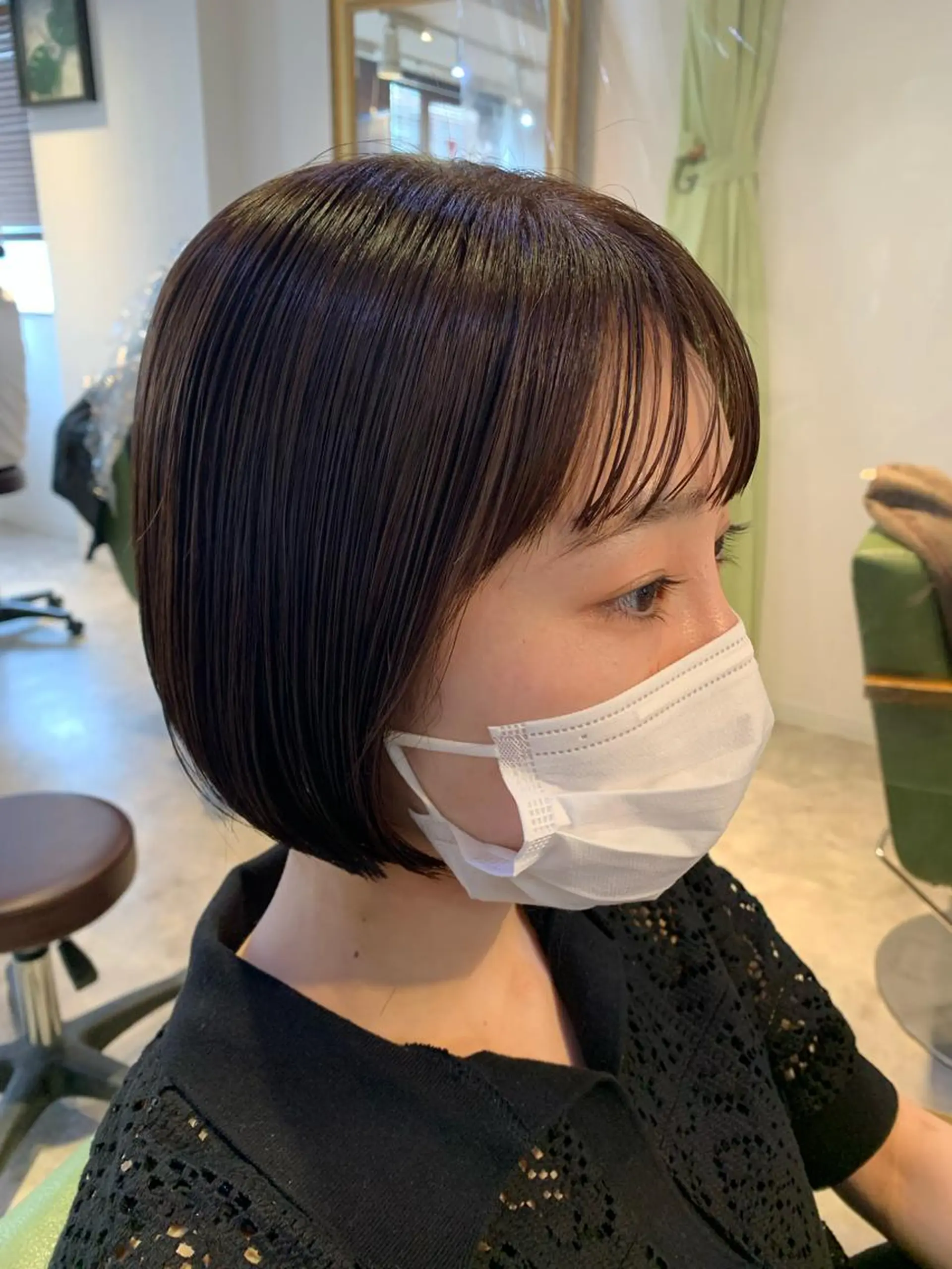 ショート カラー ブリーチ くせ毛 酸性ストレート 縮毛矯正 newi saLyu 片岡ふきのヘアスタイル