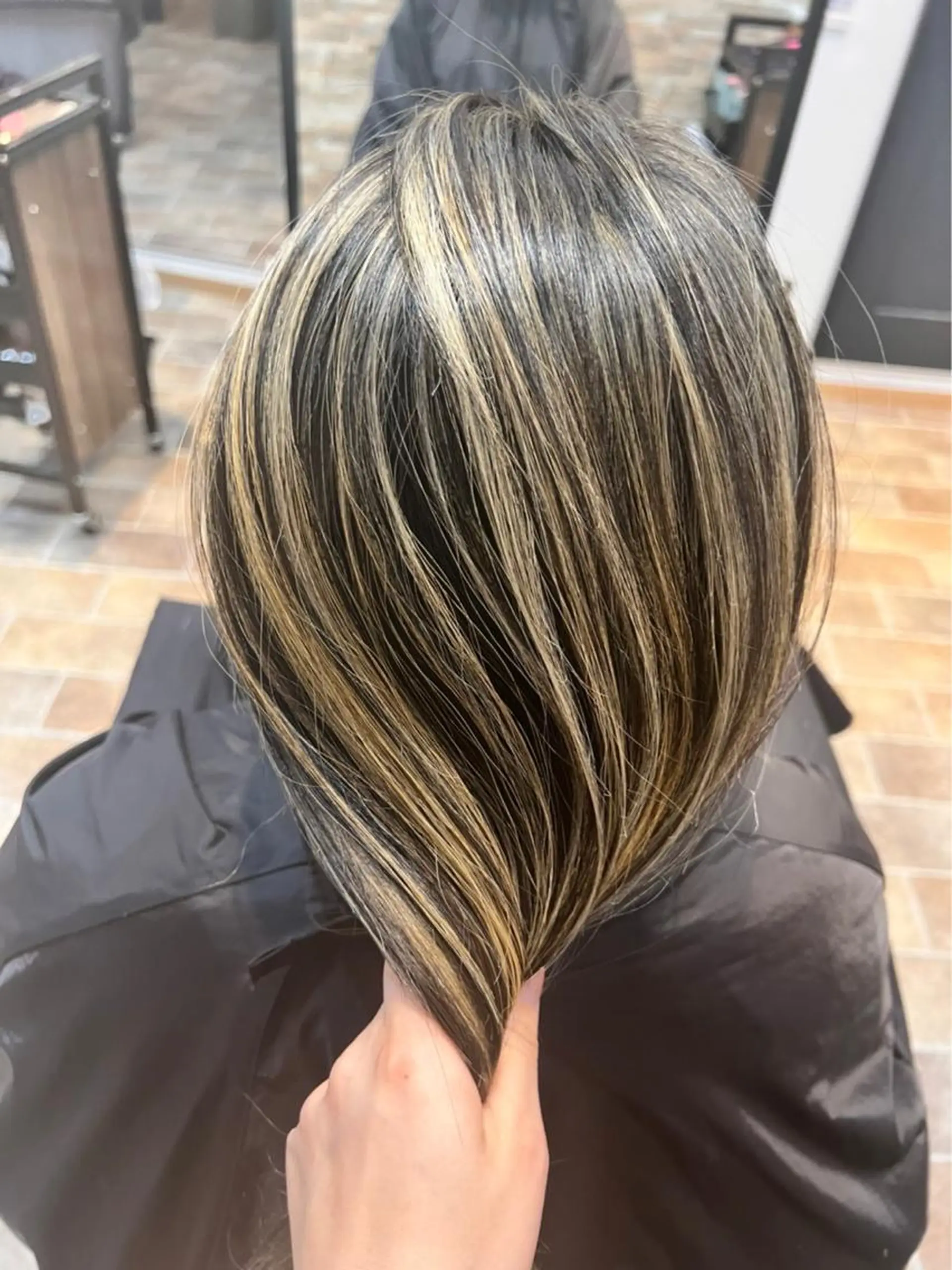 ミディアム カラー ヘアカラー&縮毛矯正 STAR☆RIVERのヘアスタイル