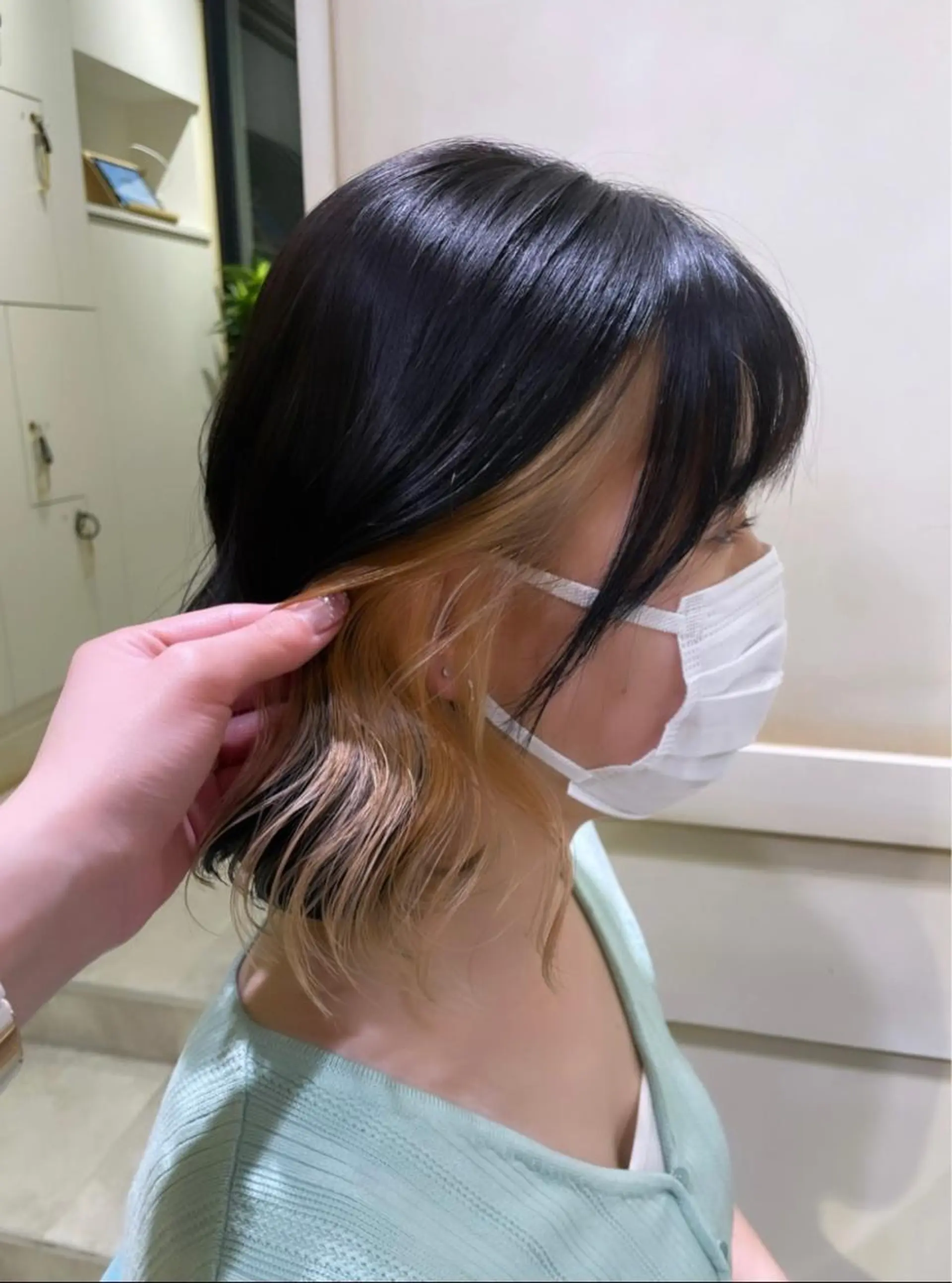 セミロング カラー 🌷ピンク/韓国風 暖色カラー ゆい🌷のヘアスタイル