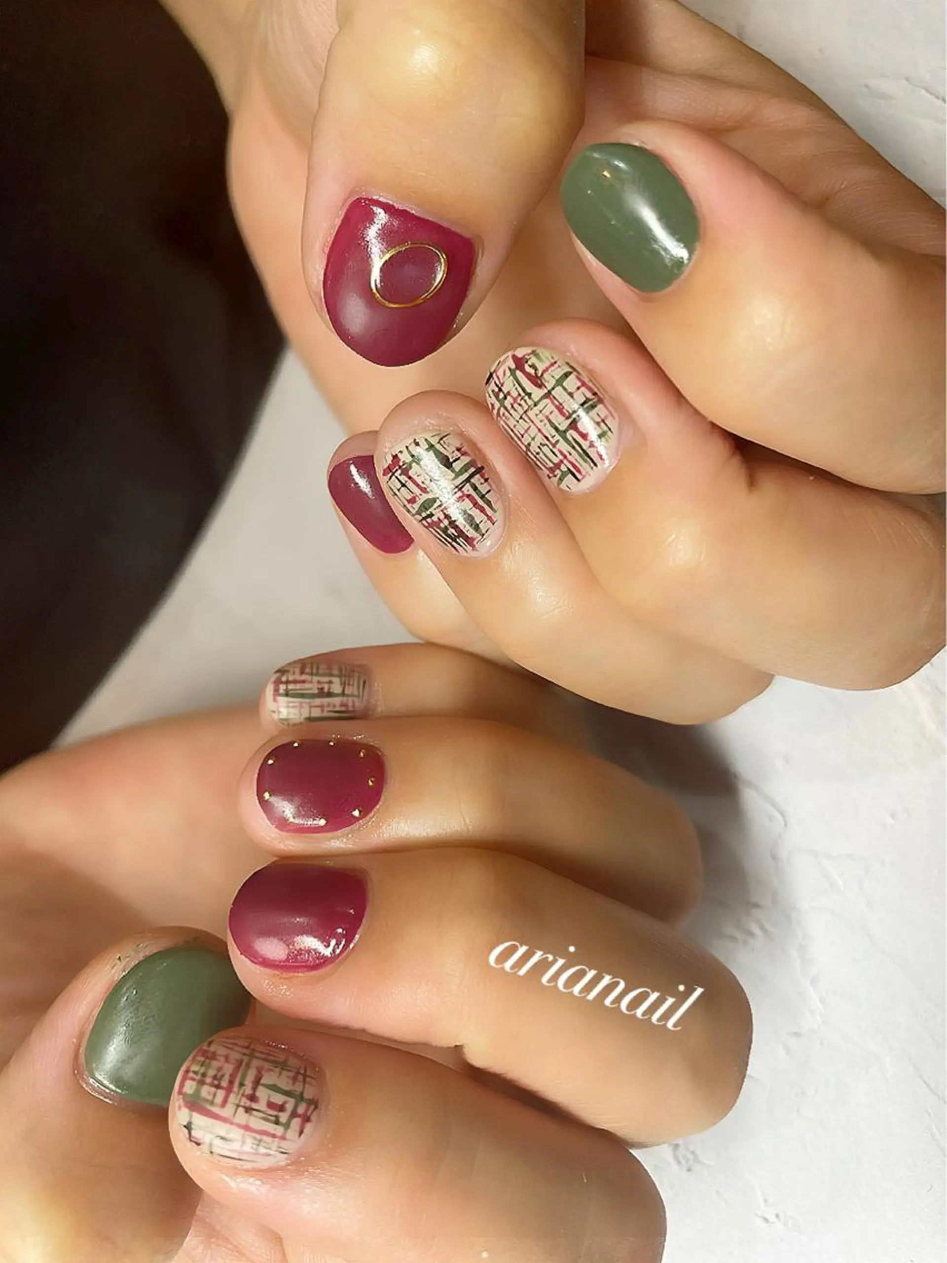 ネイル マットネイル ツイードネイル sawasaki kotomiのネイルデザイン