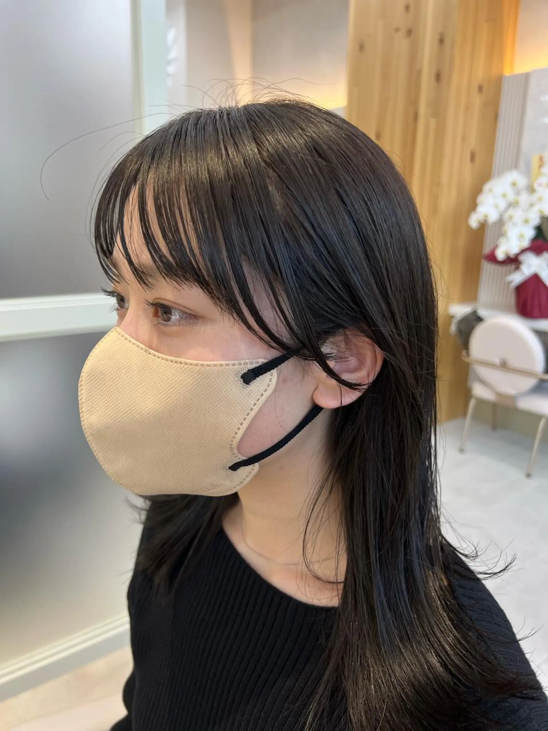 ミディアム カラー ベージュカラー グレージュ ボブ くびれヘア くせ毛 カット トリートメント レイヤー専門家 ダブルカラー修のヘアスタイル