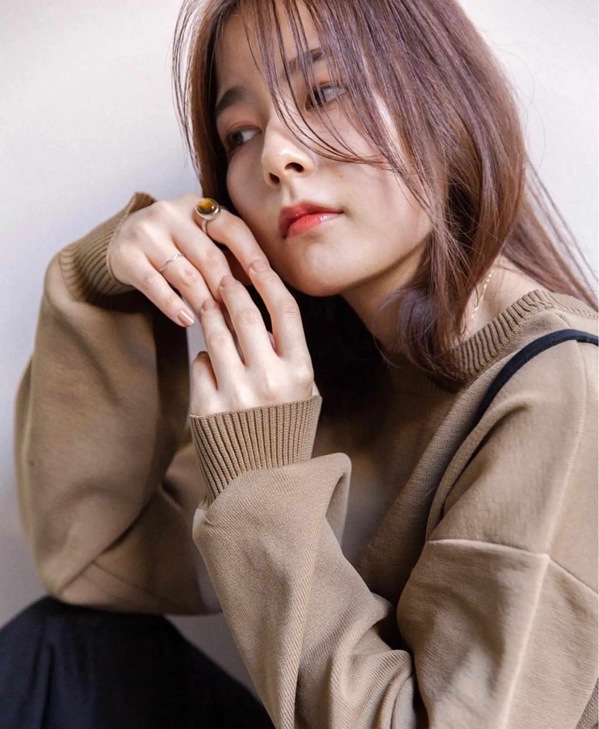 セミロング カラー ブラウンカラー ヘアカラー nagisa /縮毛矯正のヘアスタイル