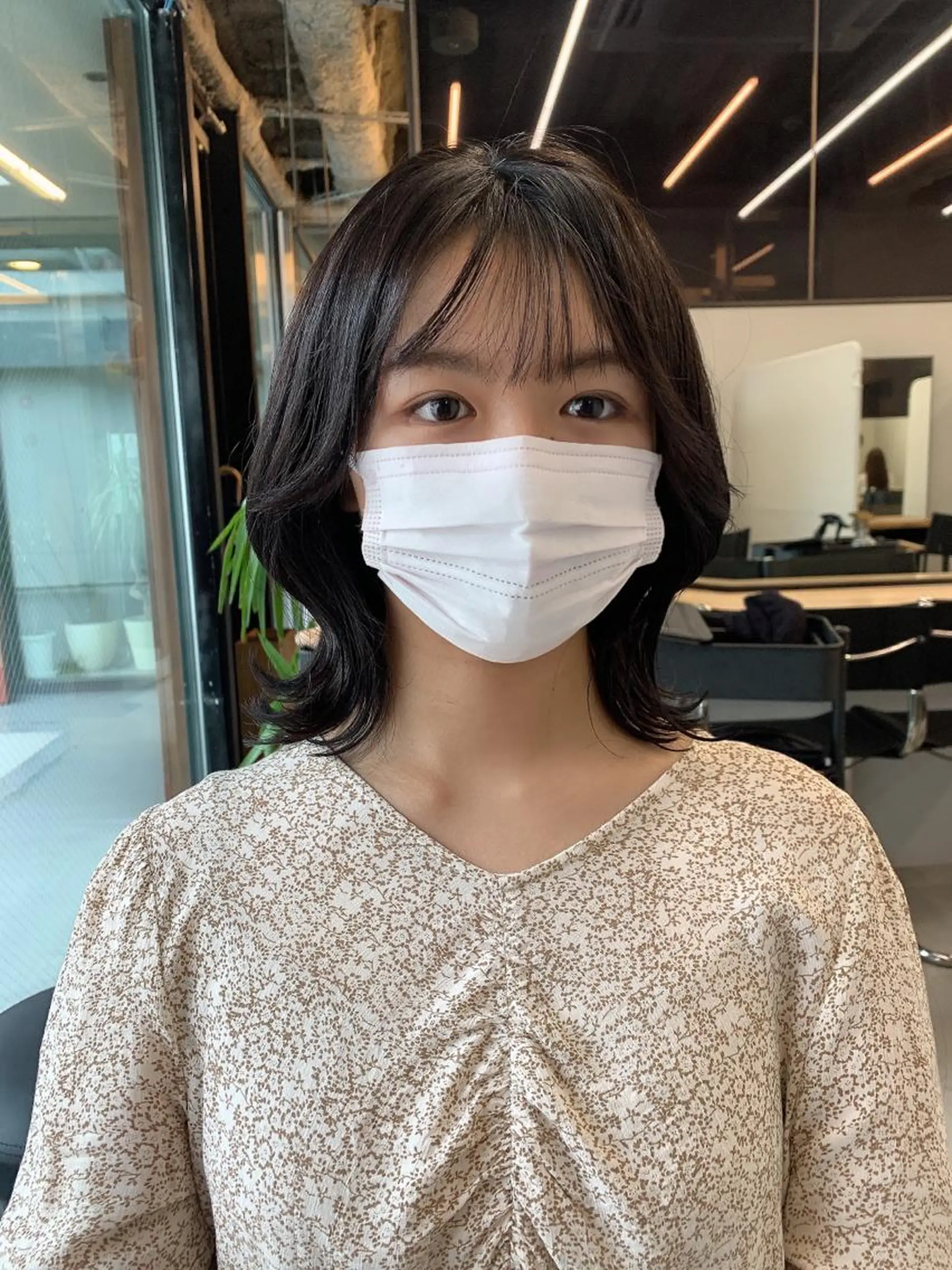 ミディアム カラー カット ヘアカラー トリートメント ヘッドスパ ヘアセット 透明感/オリーブ/ グレージュ/YUKAのヘアスタイル