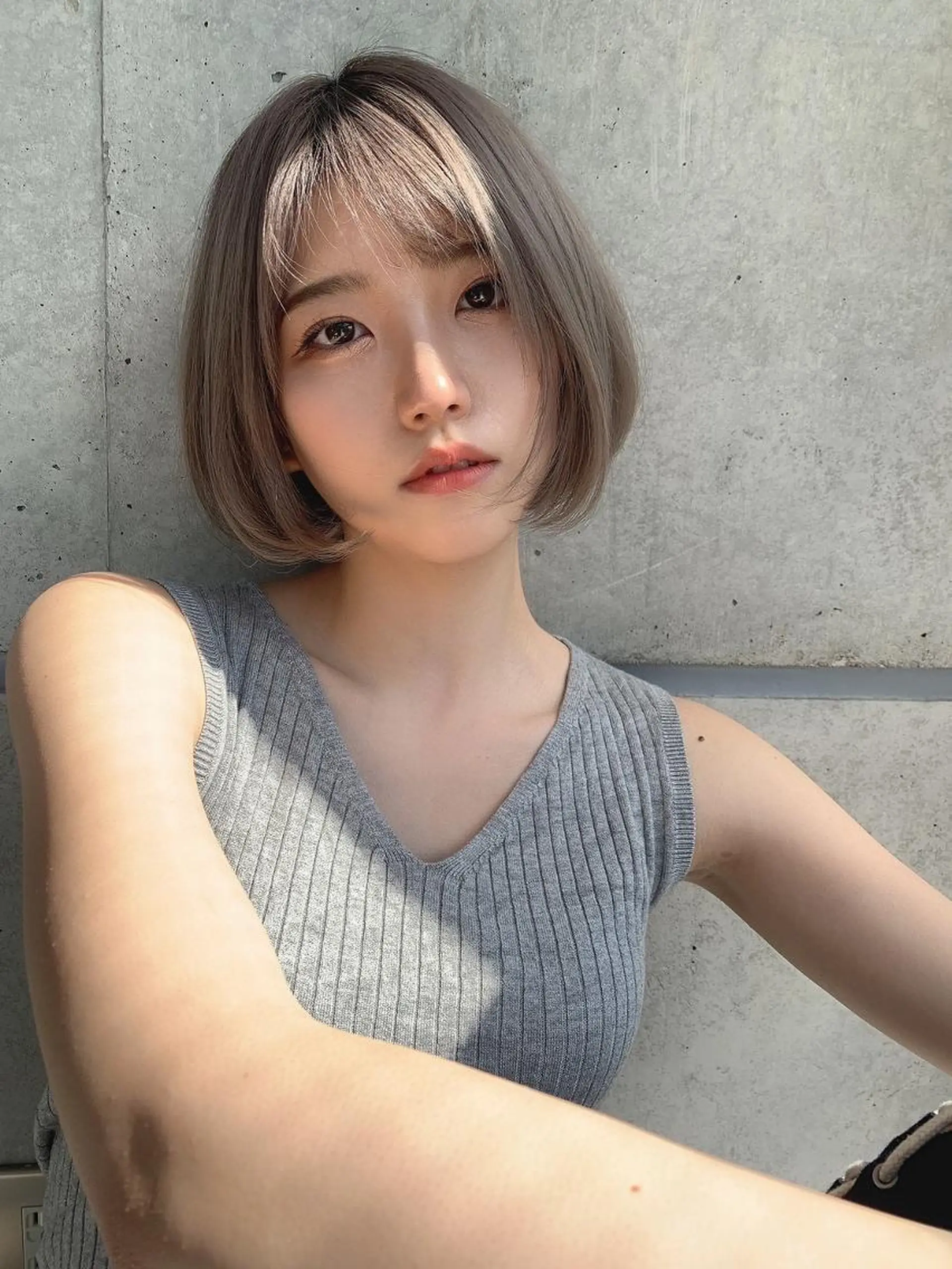 ミディアム 透明感×くすみヘア 💖ブリーチなしのヘアスタイル