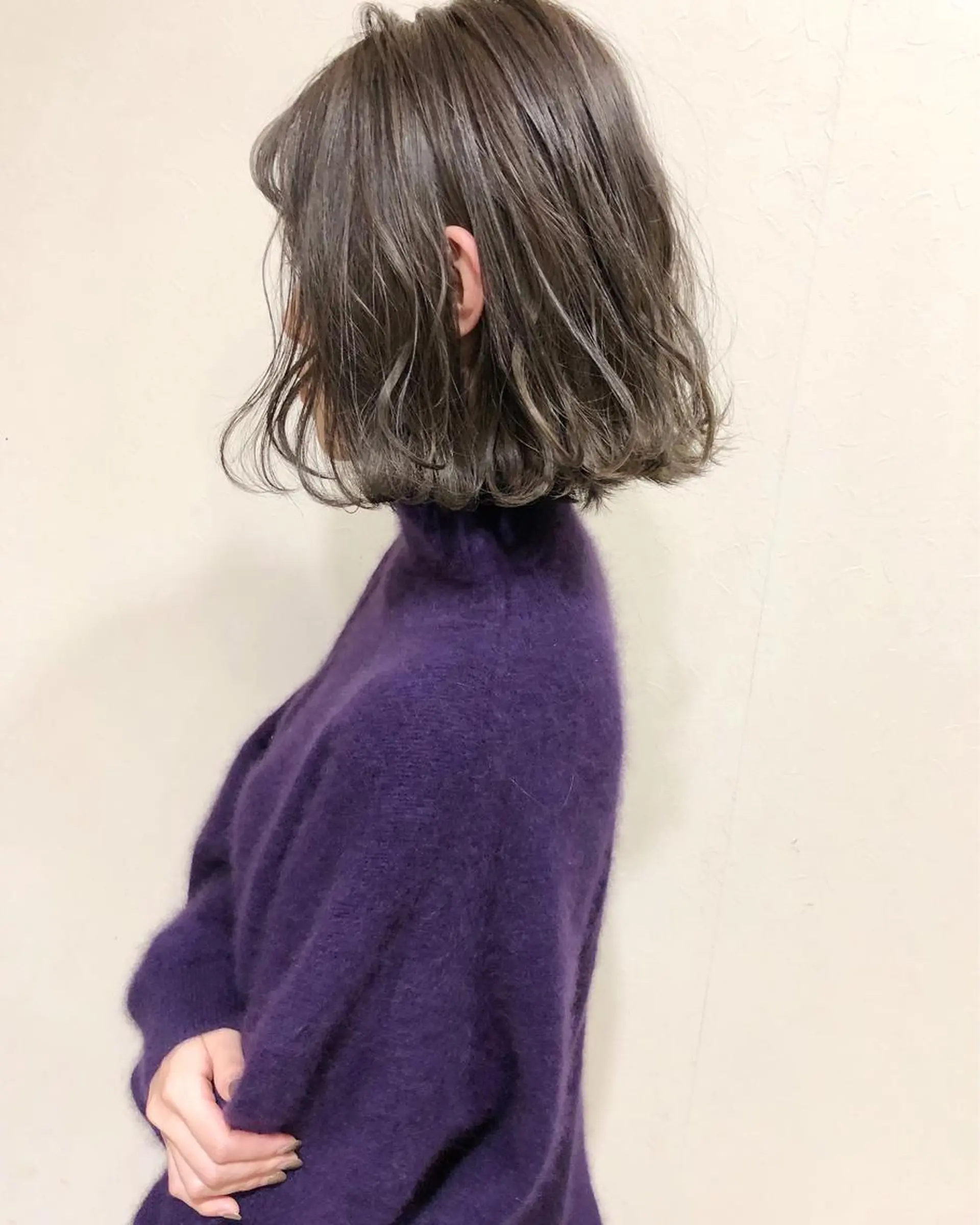 ミディアム 顔まわり／髪質改 善／白髪ぼかし／中山のヘアスタイル