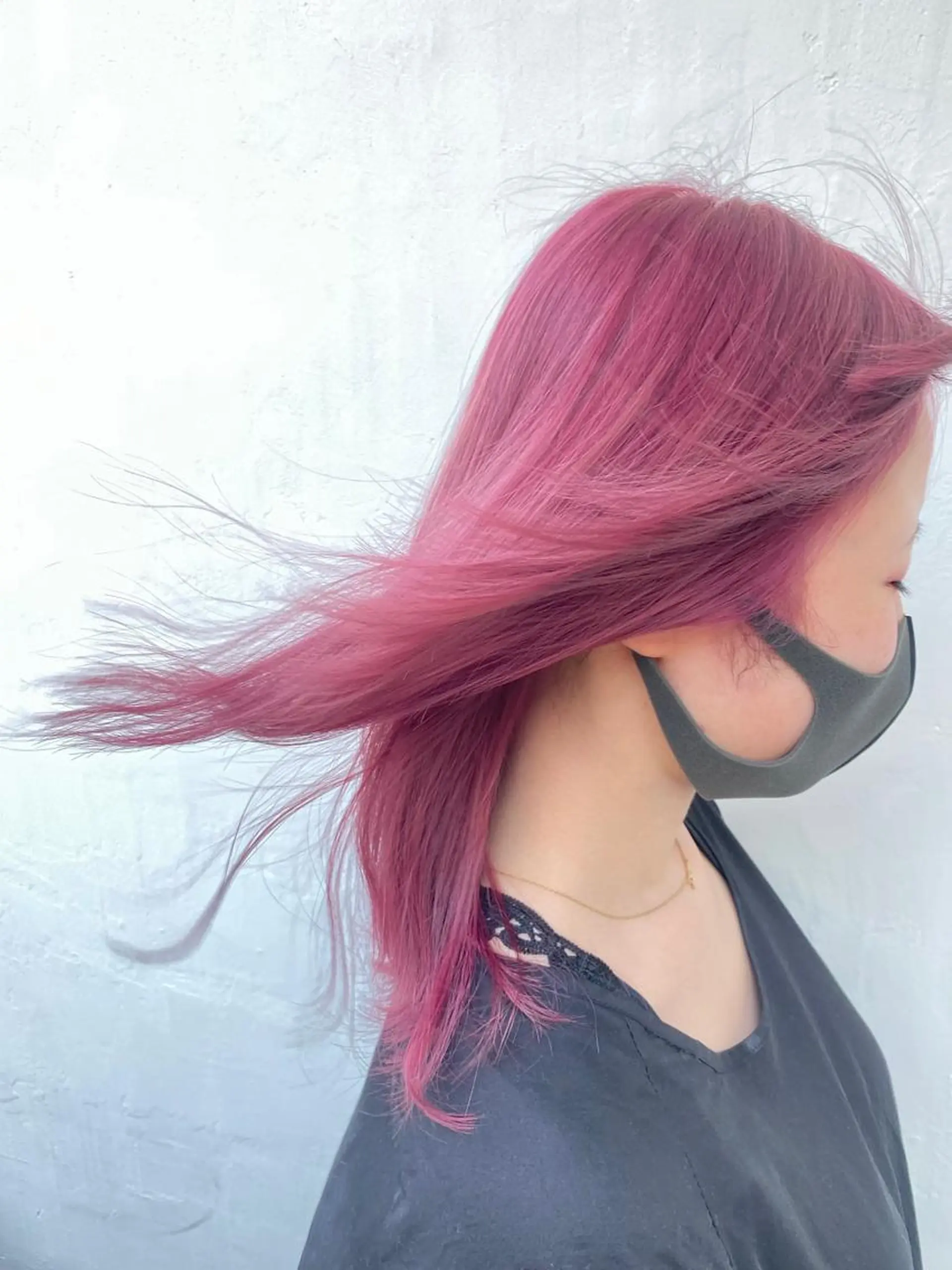 ロング カラー ピンクカラー ヘアカラー トリートメント 千 田のヘアスタイル