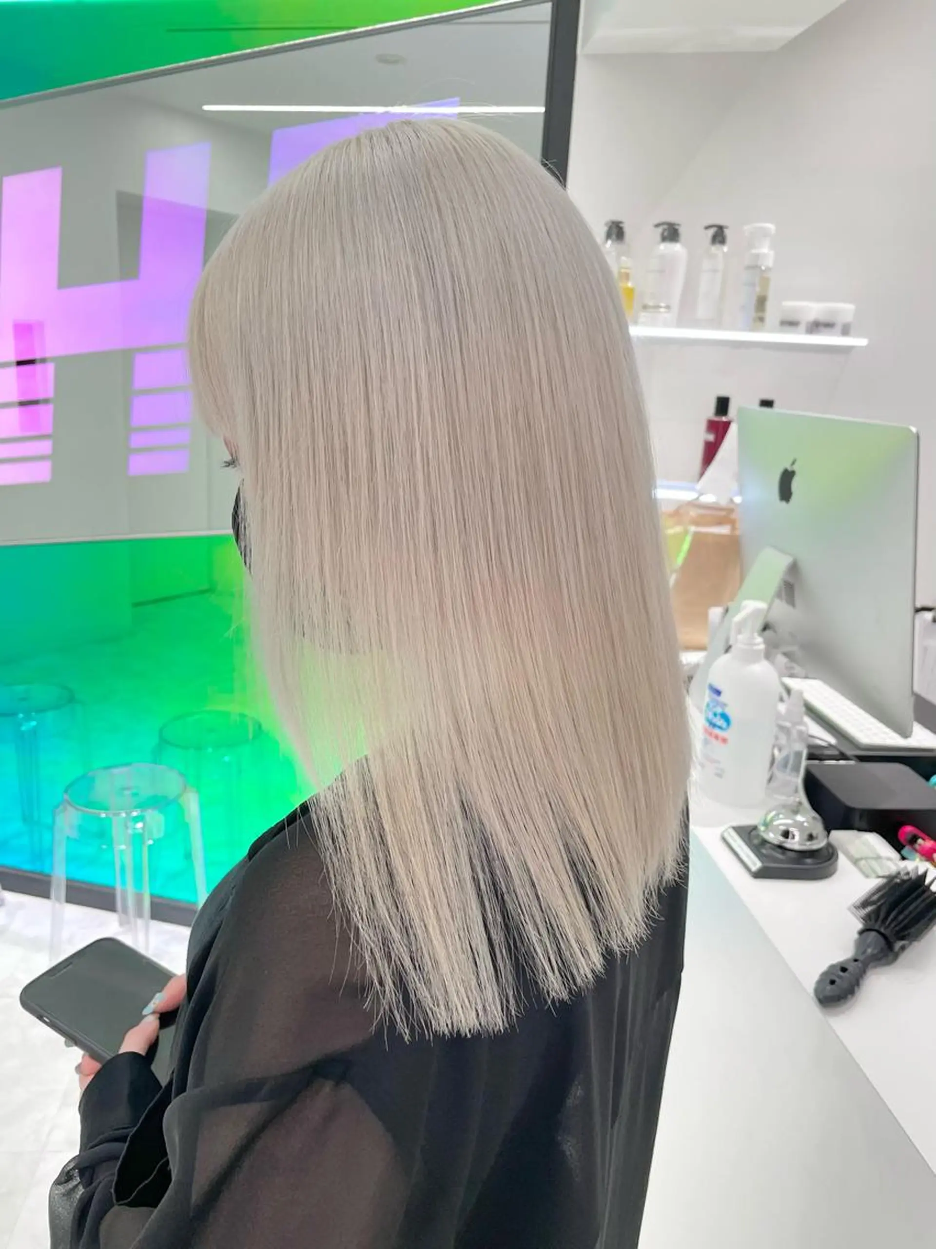 ミディアム カラー ヘアカラー トリートメント 🤍💕ブリーチカラ ーAyaka💕🤍のヘアスタイル