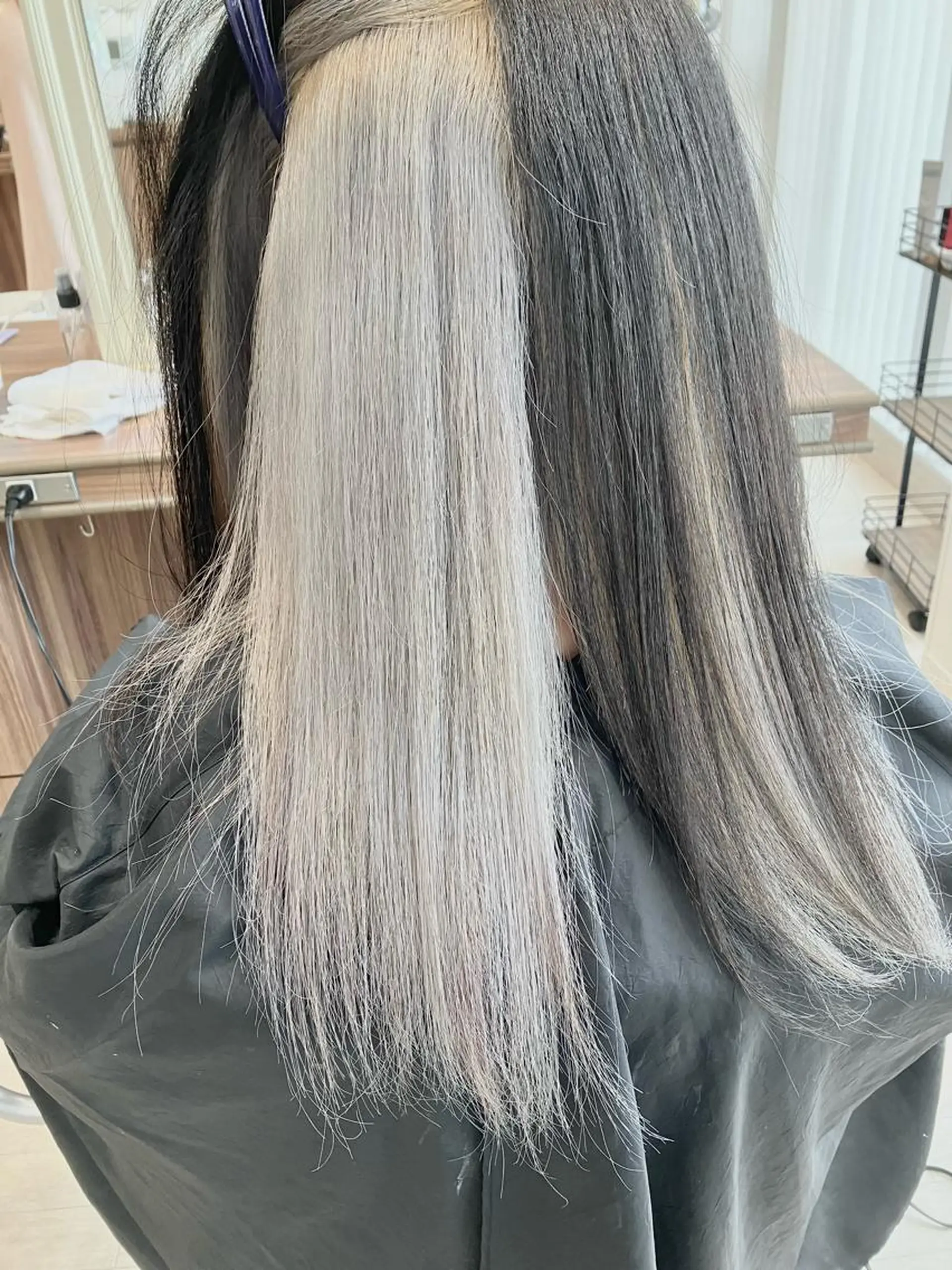 ロング カラー ヘアカラー 雅/ダブルカラー/ 白髪ぼかしハイライトのヘアスタイル