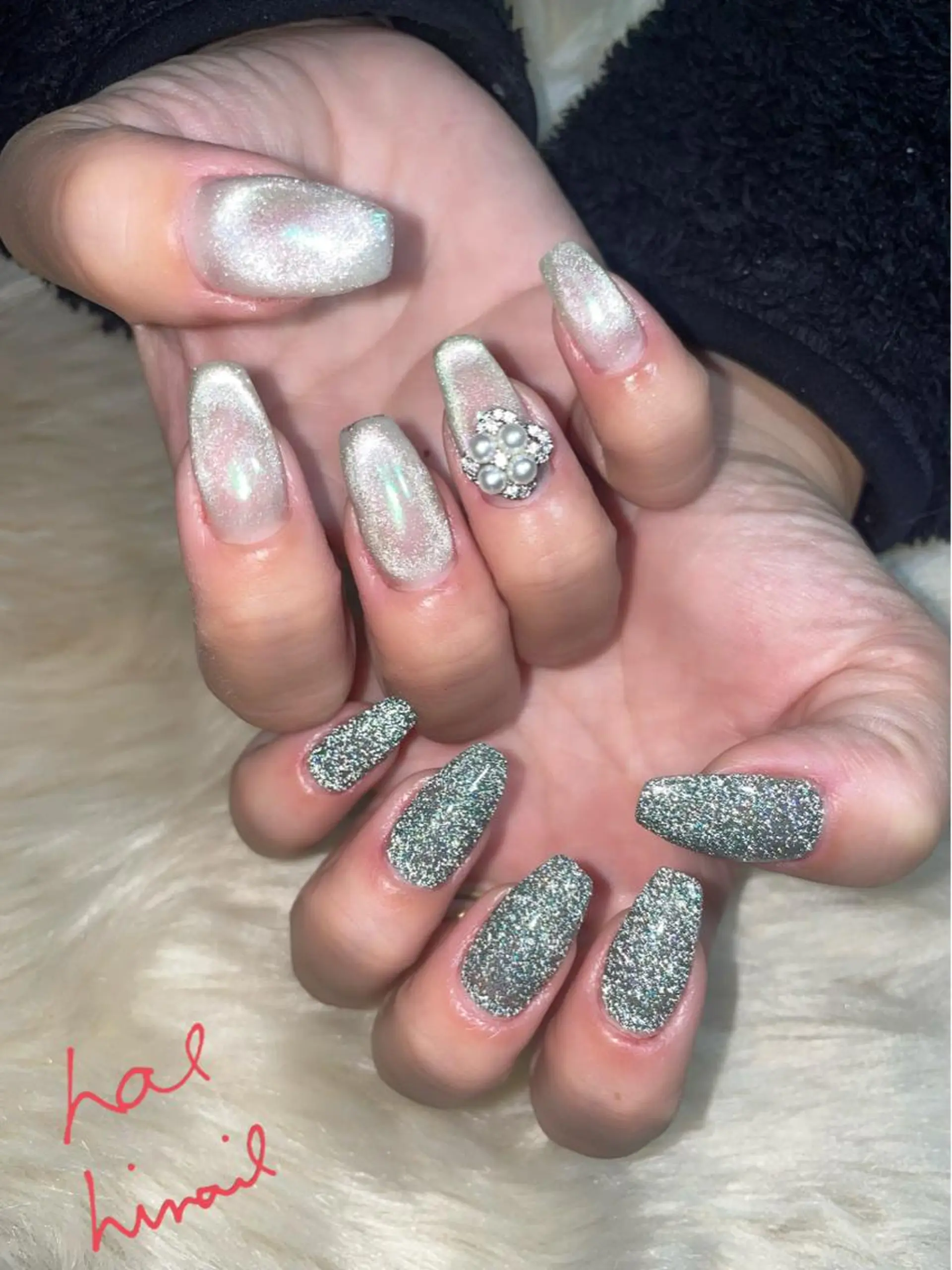 ネイル フラッシュネイル マグネットネイル はるひな ねいるのネイルデザイン