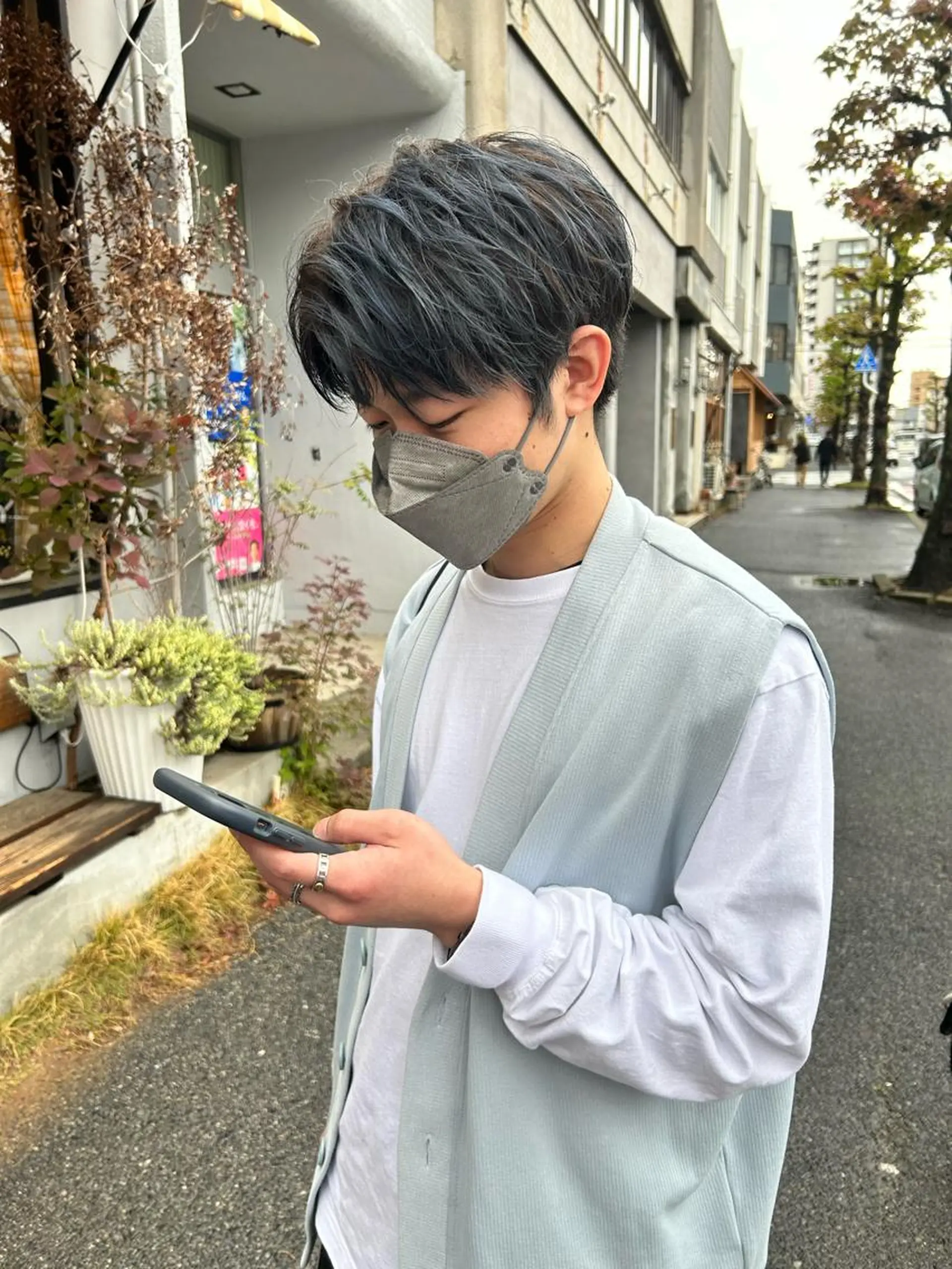 ショート カット ヘアカラー トリートメント 問屋町chapter 日笠快生のヘアスタイル