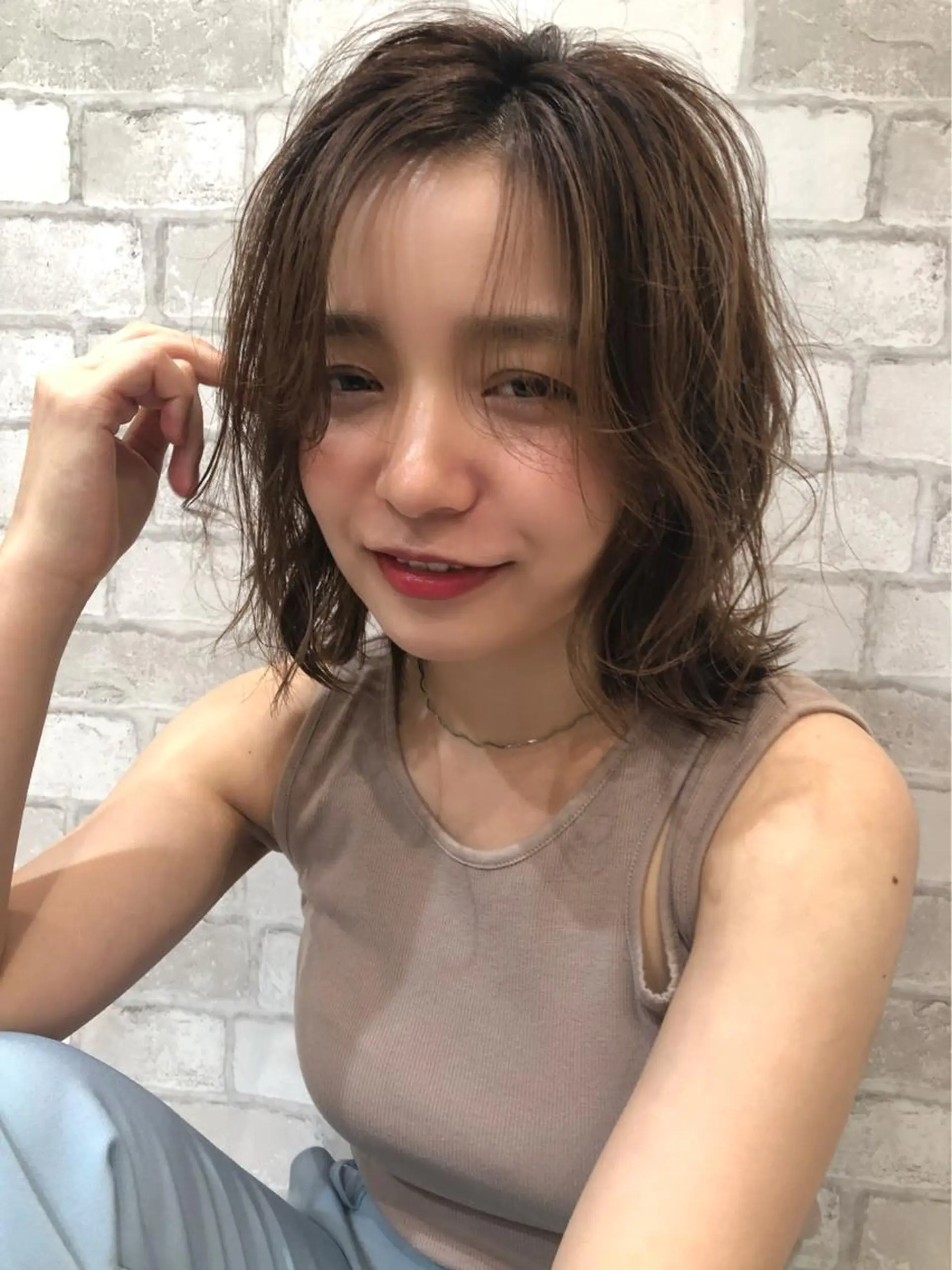 レイヤーカット/ ハイライト　千咲季のヘアスタイル