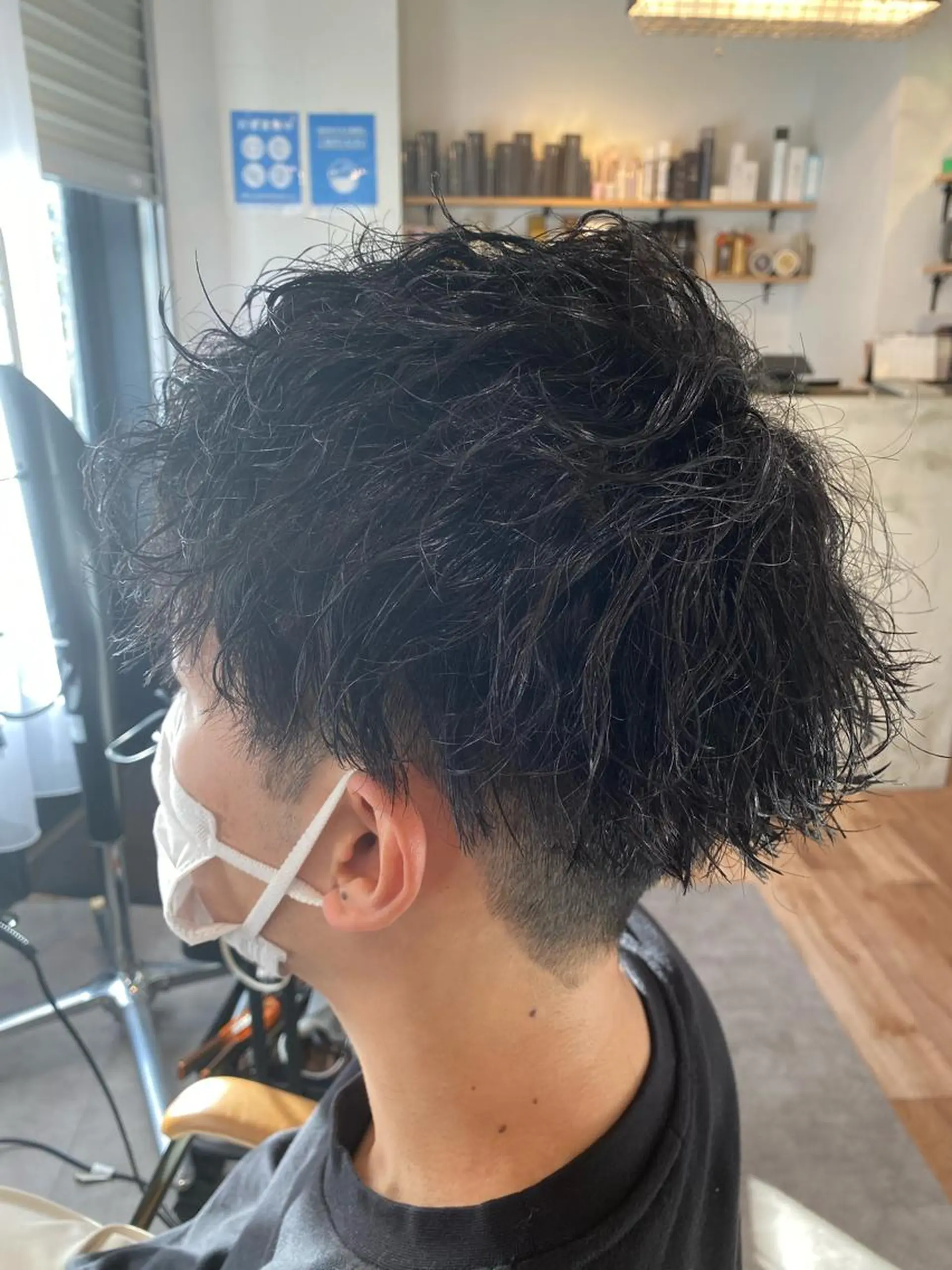 パーマ メンズ カット パーマ 恵谷 洸のヘアスタイル
