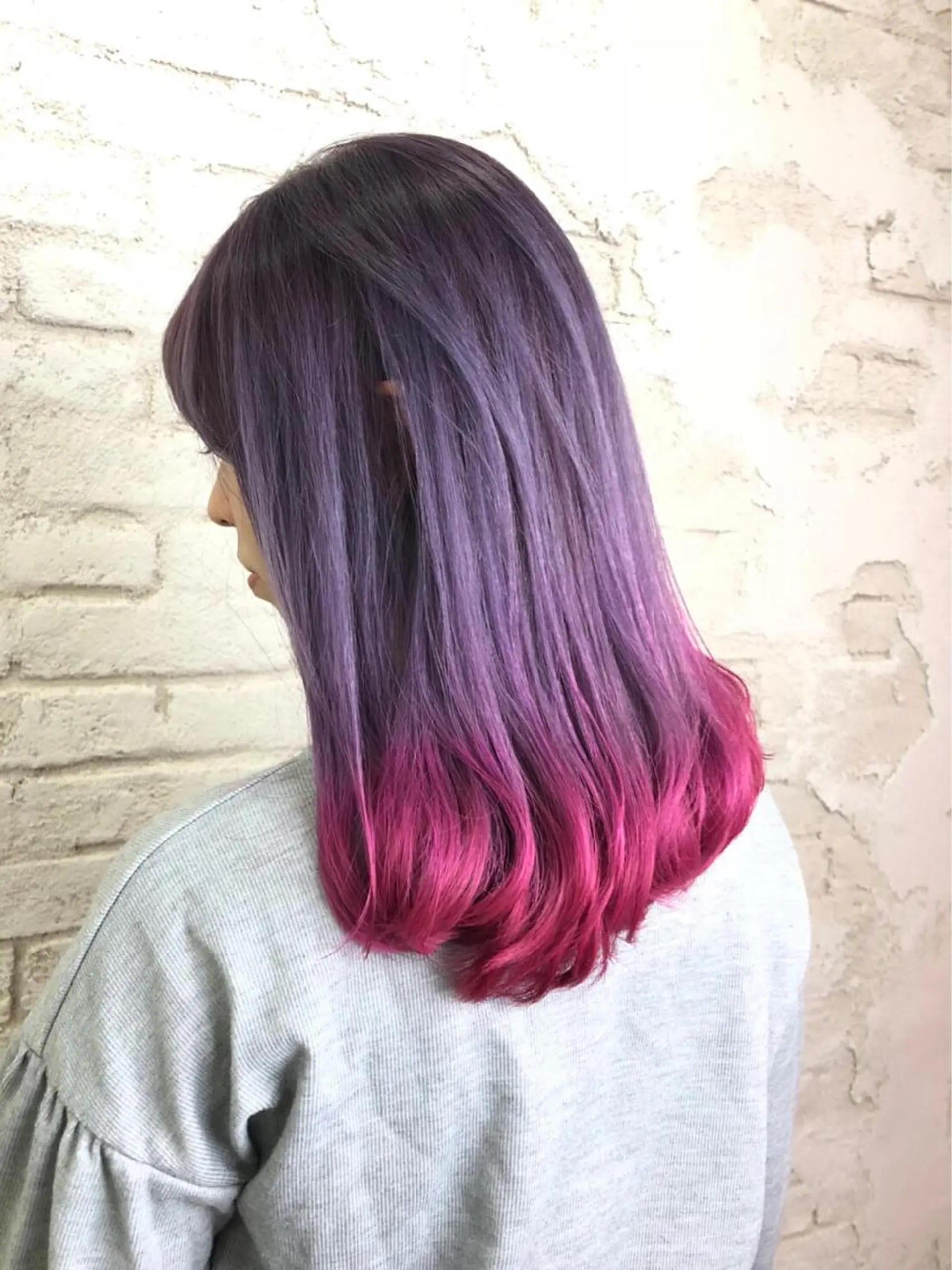 セミロング トリートメント 韓国ヘア✨グレージュ カラーasamiのヘアスタイル