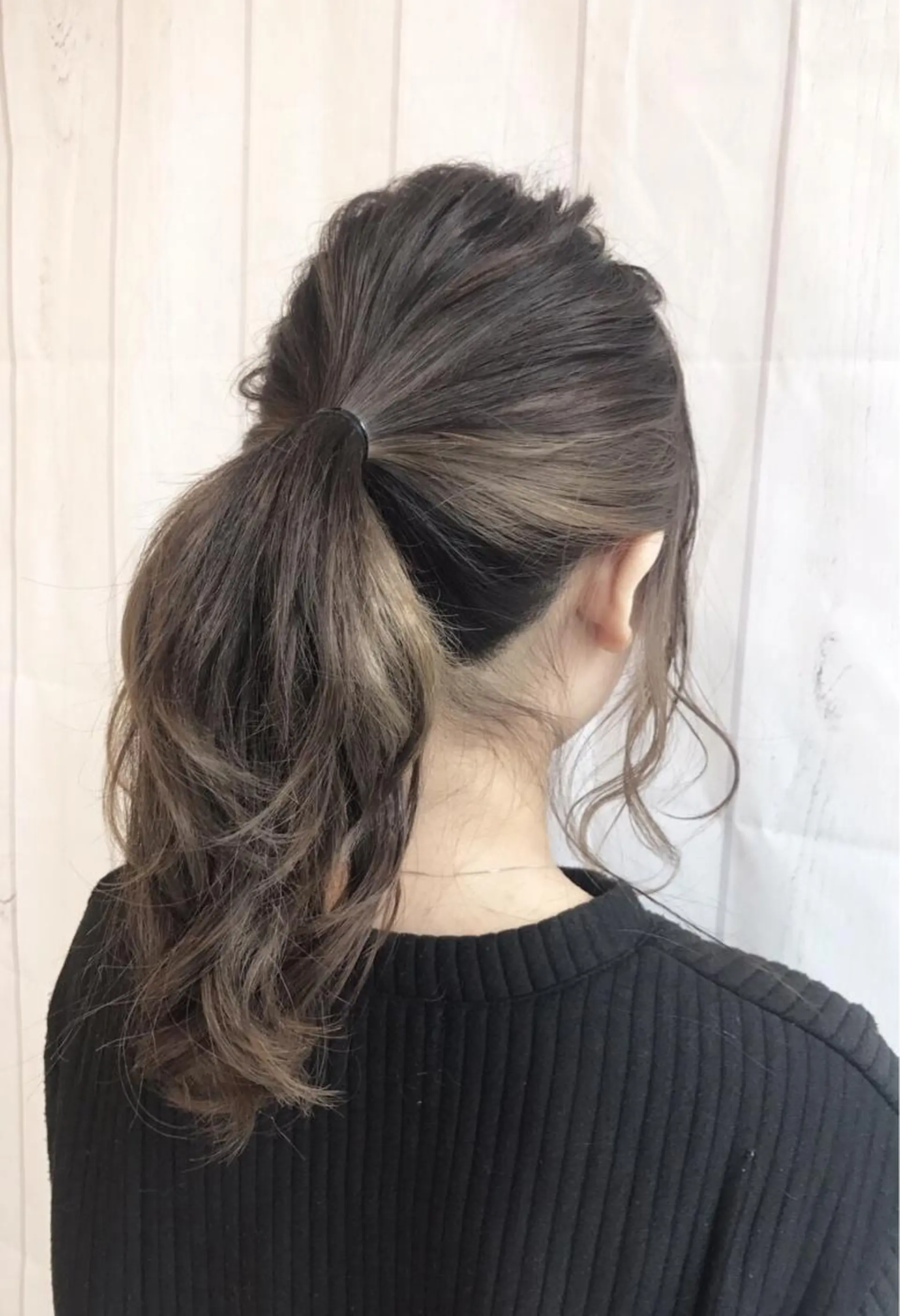 セミロング カラー ブリーチ グレージュ トリートメント ぱつっとボブ/ 小野あかねのヘアスタイル