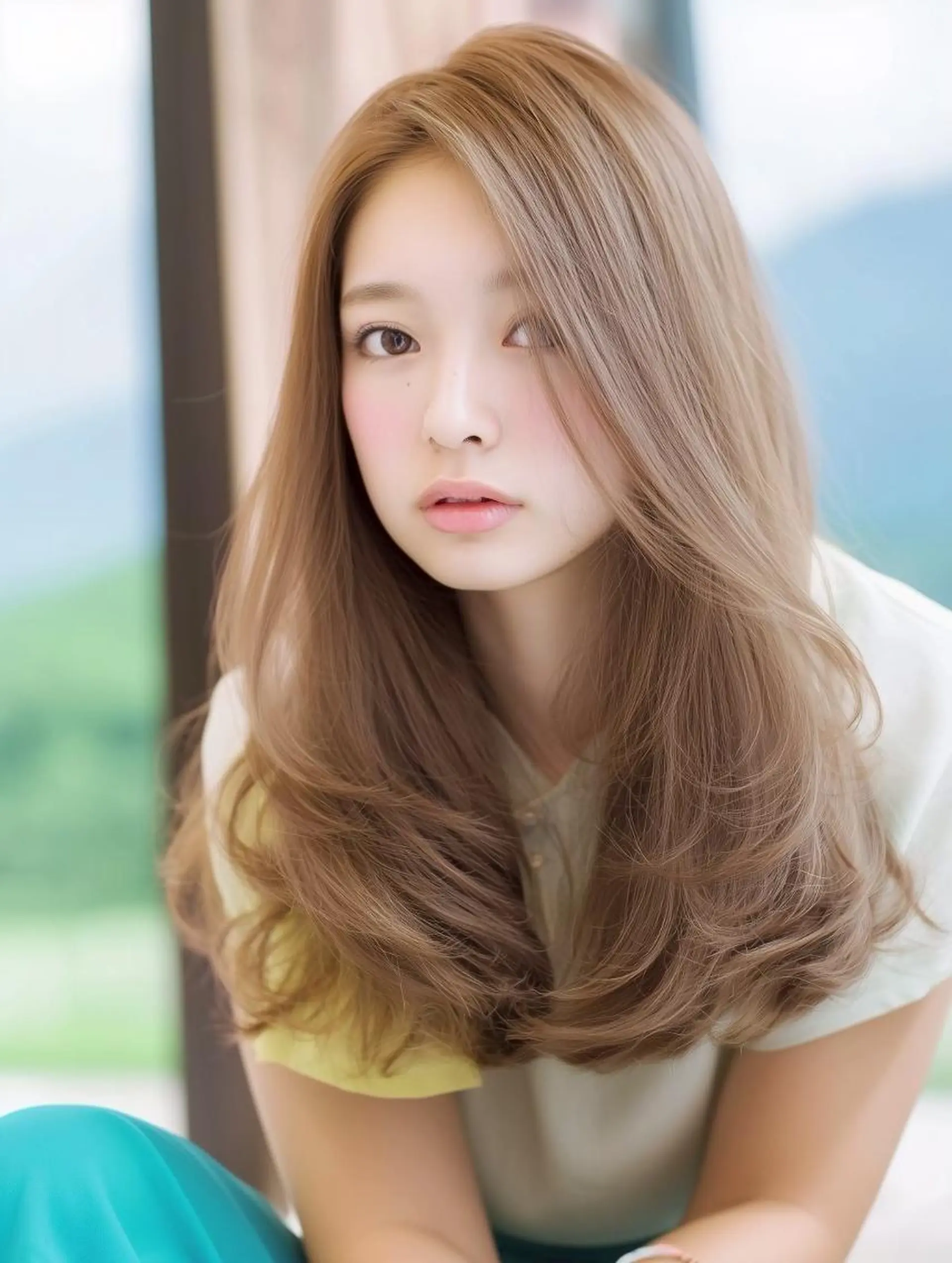 ロング カラー パーマ 熊谷 はつなのヘアスタイル