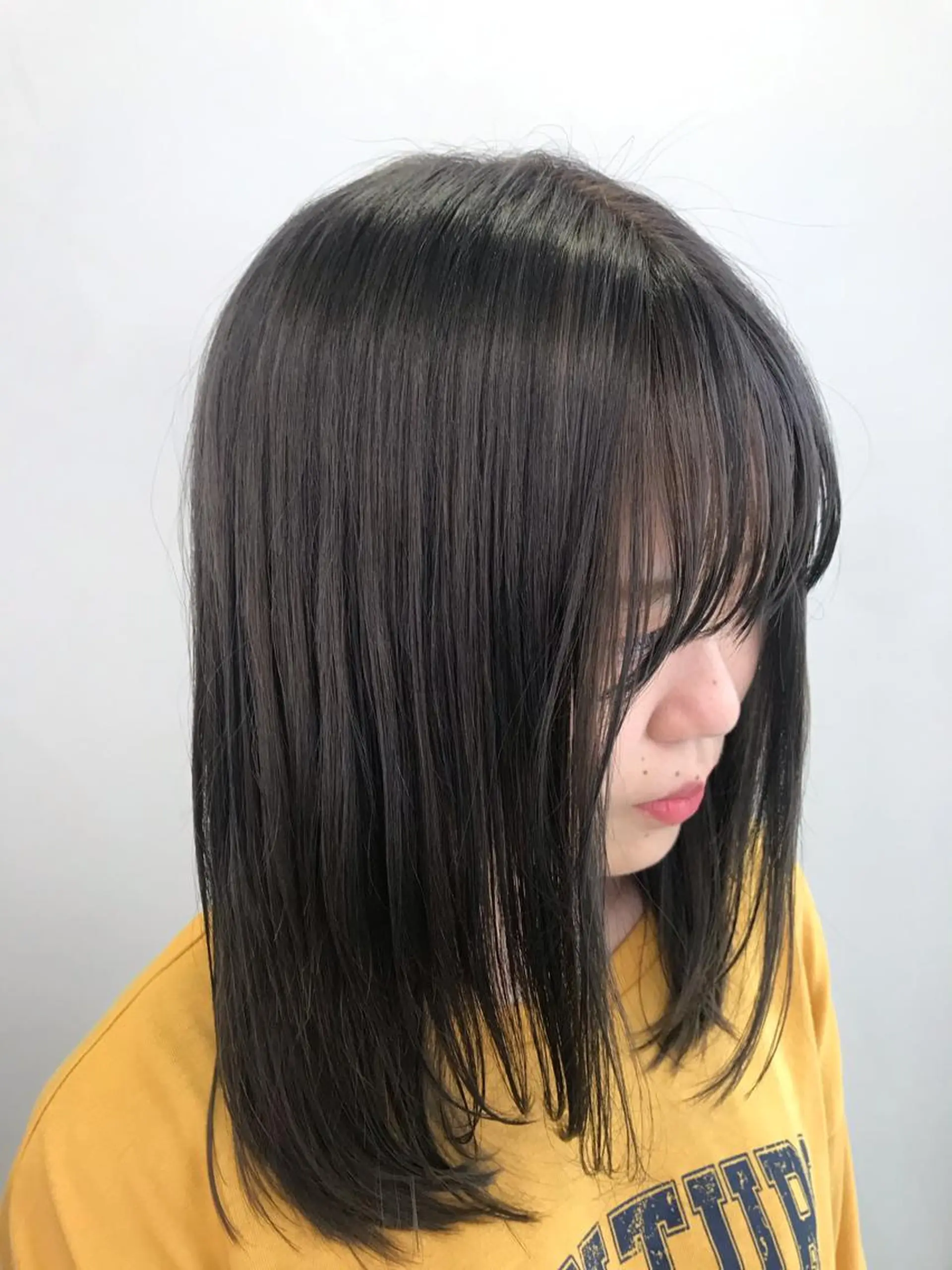ミディアム カラー 韓国メンズヘア　ミル クティボブ　足立佳代のヘアスタイル
