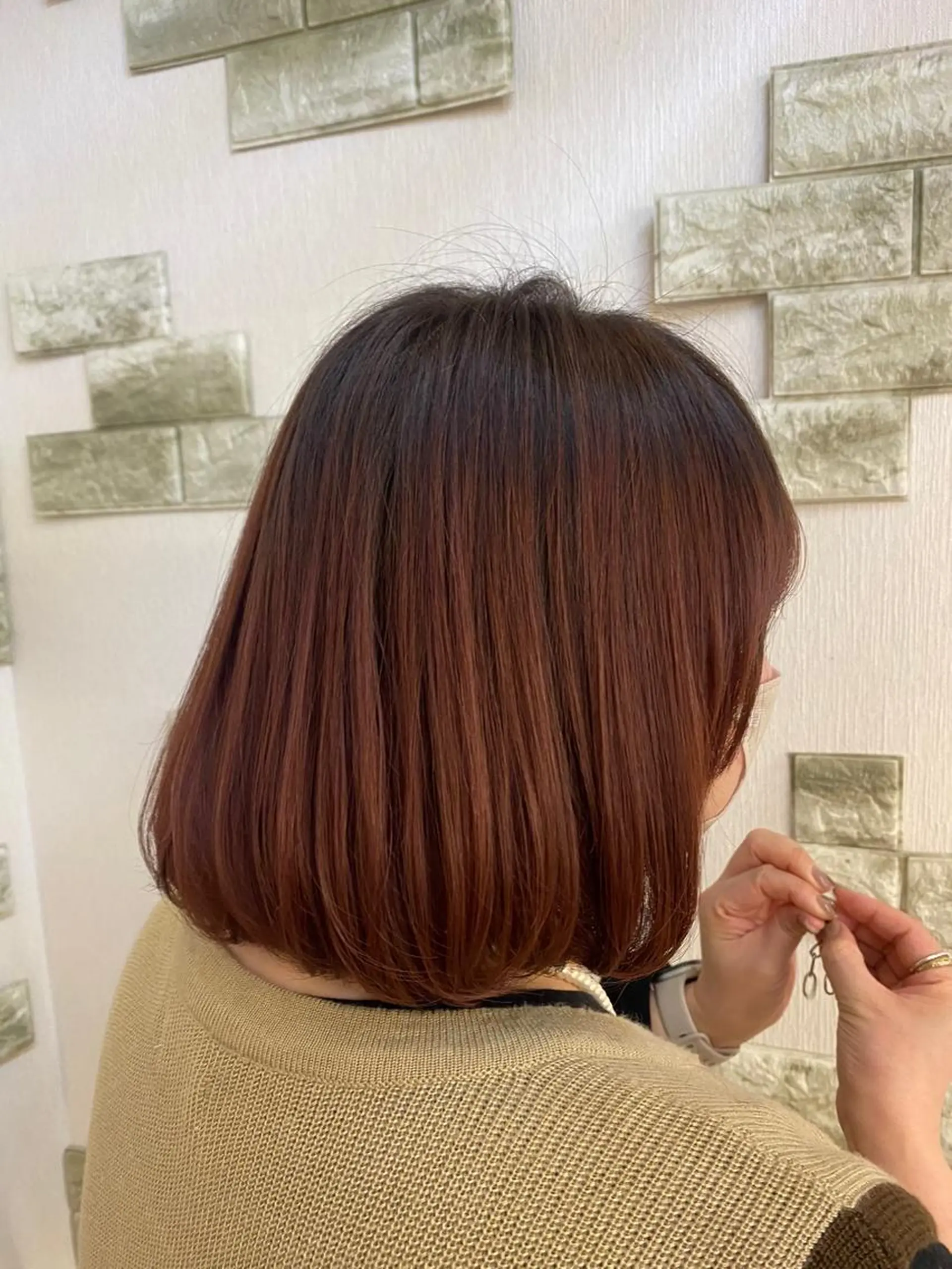 ミディアム カラー グラデーションカラー オレンジ オレンジピンク ピンクカラー ️🫧押上️🫧はな 🫧まとまるショートのヘアスタイル