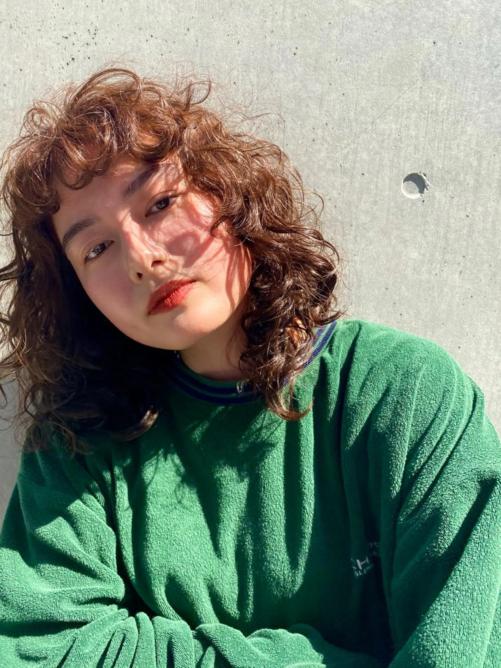 ミディアム パーマ 顔周り/ブリーチなし /縮毛矯正🫧伊勢のヘアスタイル