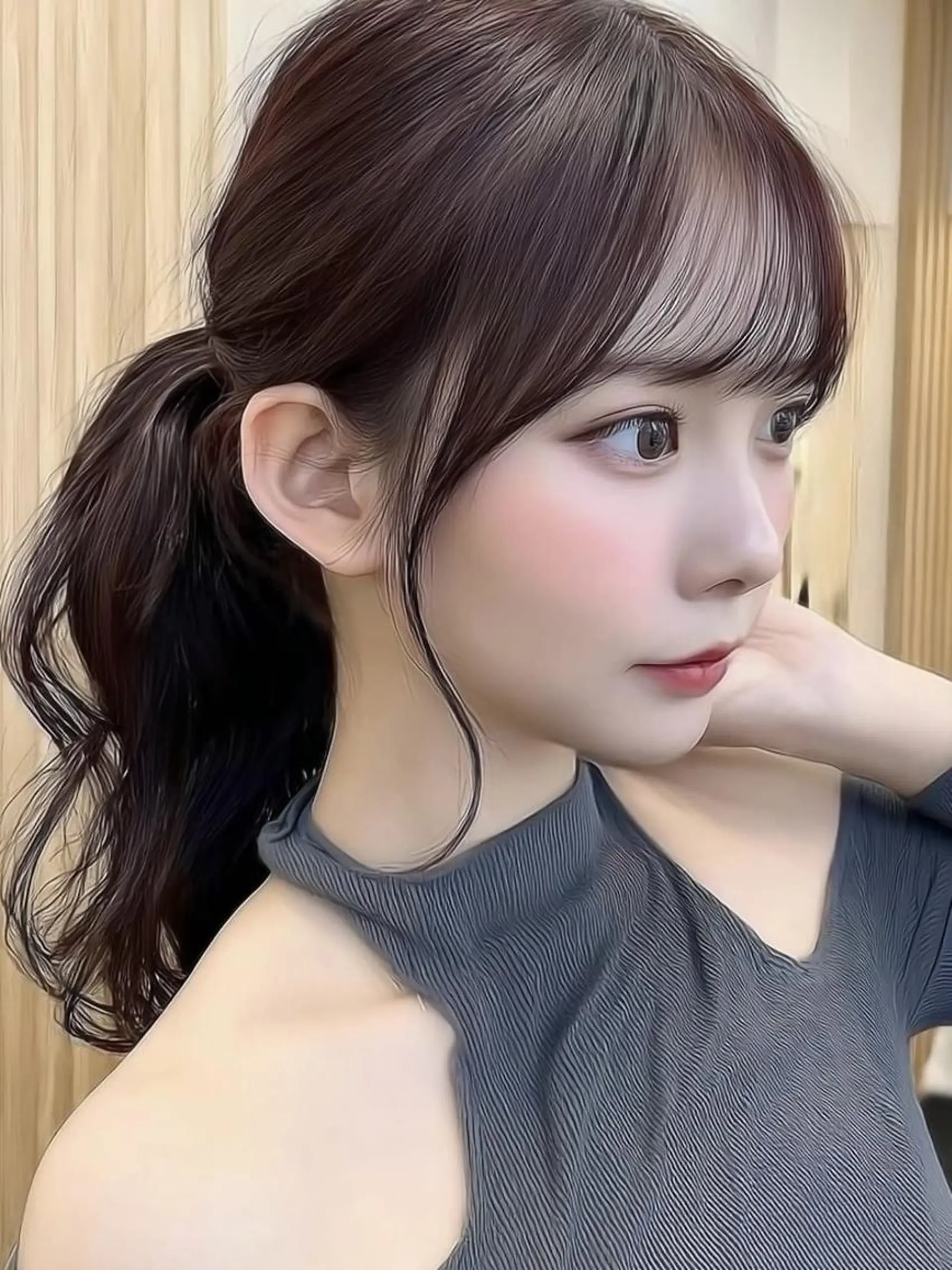 セミロング 顔周りカット 髪質改善 縮毛矯正 美髪 Risaのヘアスタイル