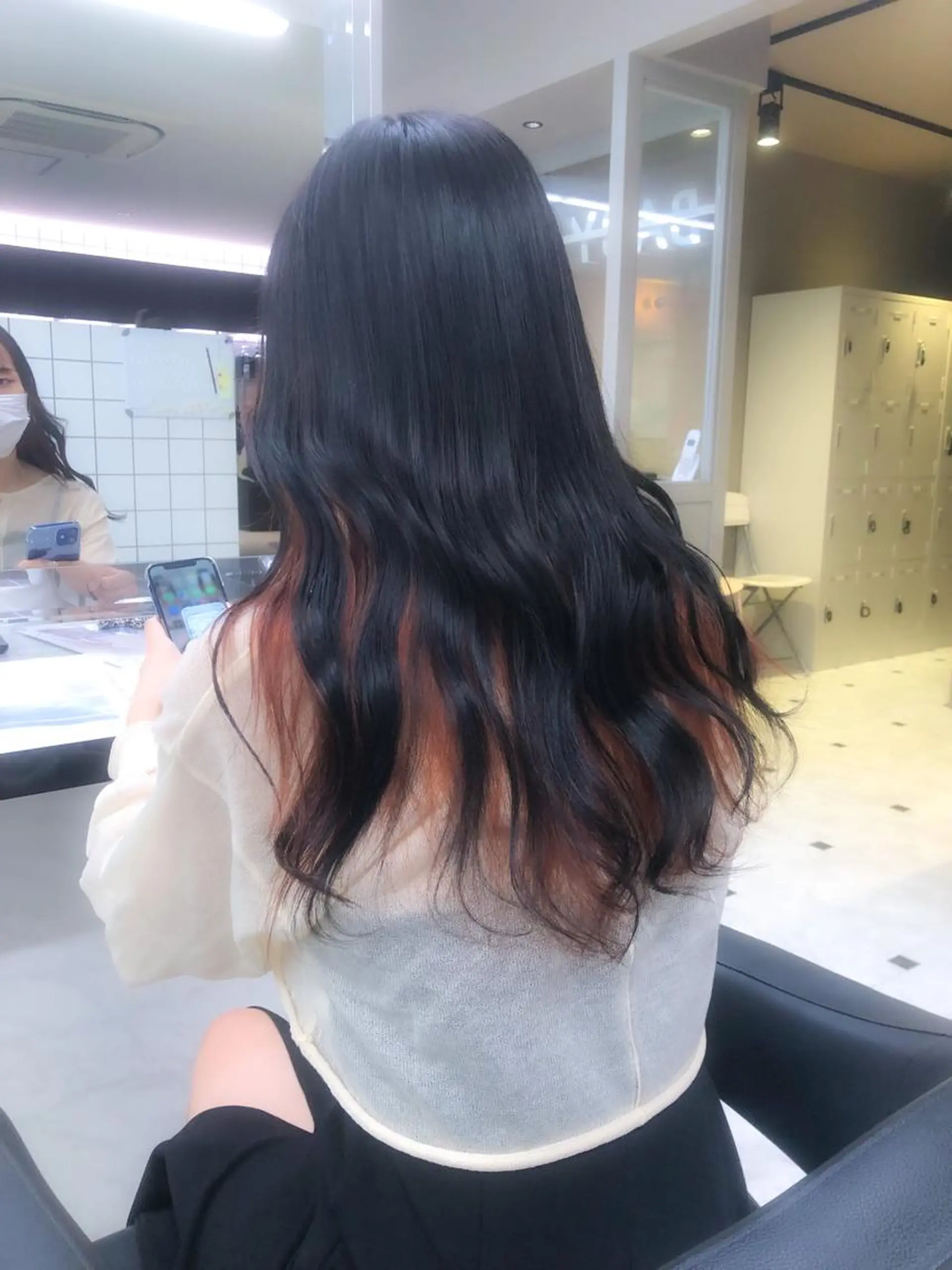 ロング カラー オレンジ ヘアカラー トリートメント ヘッドスパ ヘアセット 透明感/艶髪/💖 トレンドスタイル💖のヘアスタイル