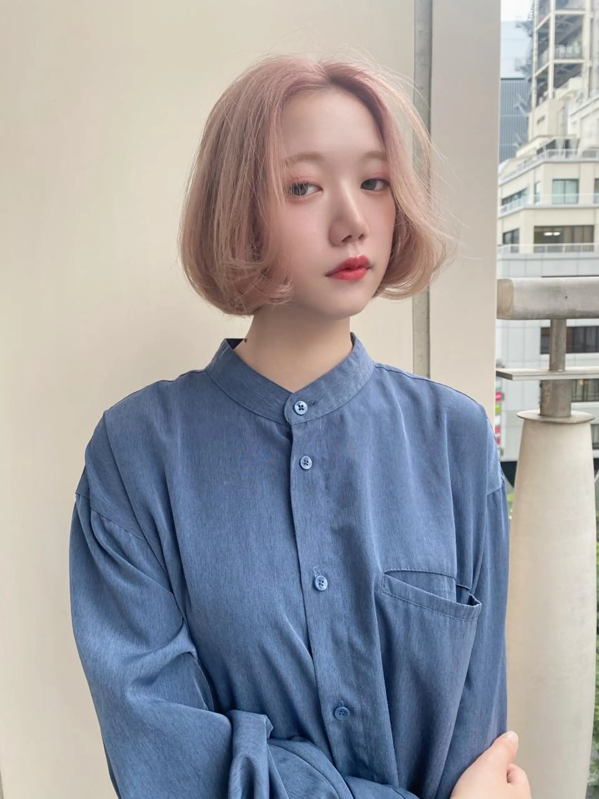 ショート カラー ピンクカラー ボブ ハイトーン✨ボブ✨ 篠崎良訓のヘアスタイル