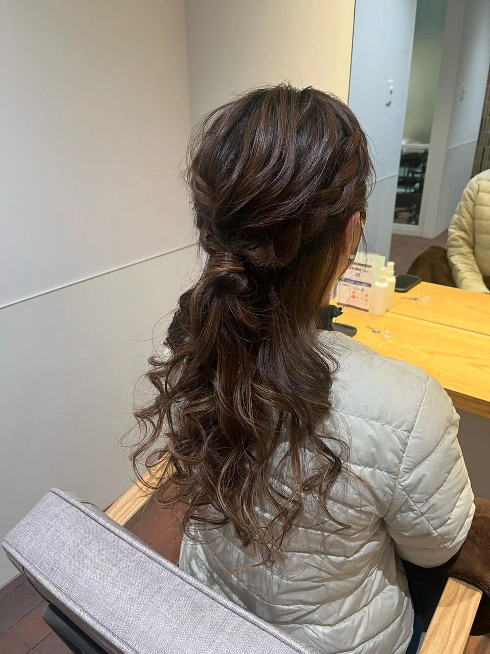 ロング ヘアアレンジ ハーフアップ ヘアセット マンツーマン 縮毛矯正/マユコのヘアスタイル