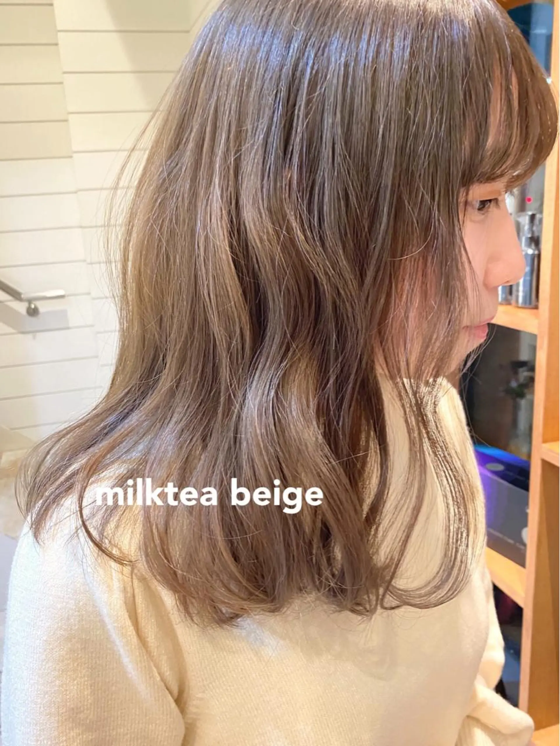 ミディアム カラー ベージュカラー ブリーチ ミルクティーベージュ ヘアカラー 赤み消し/透明感 🪽◝✩ 武者春花のヘアスタイル