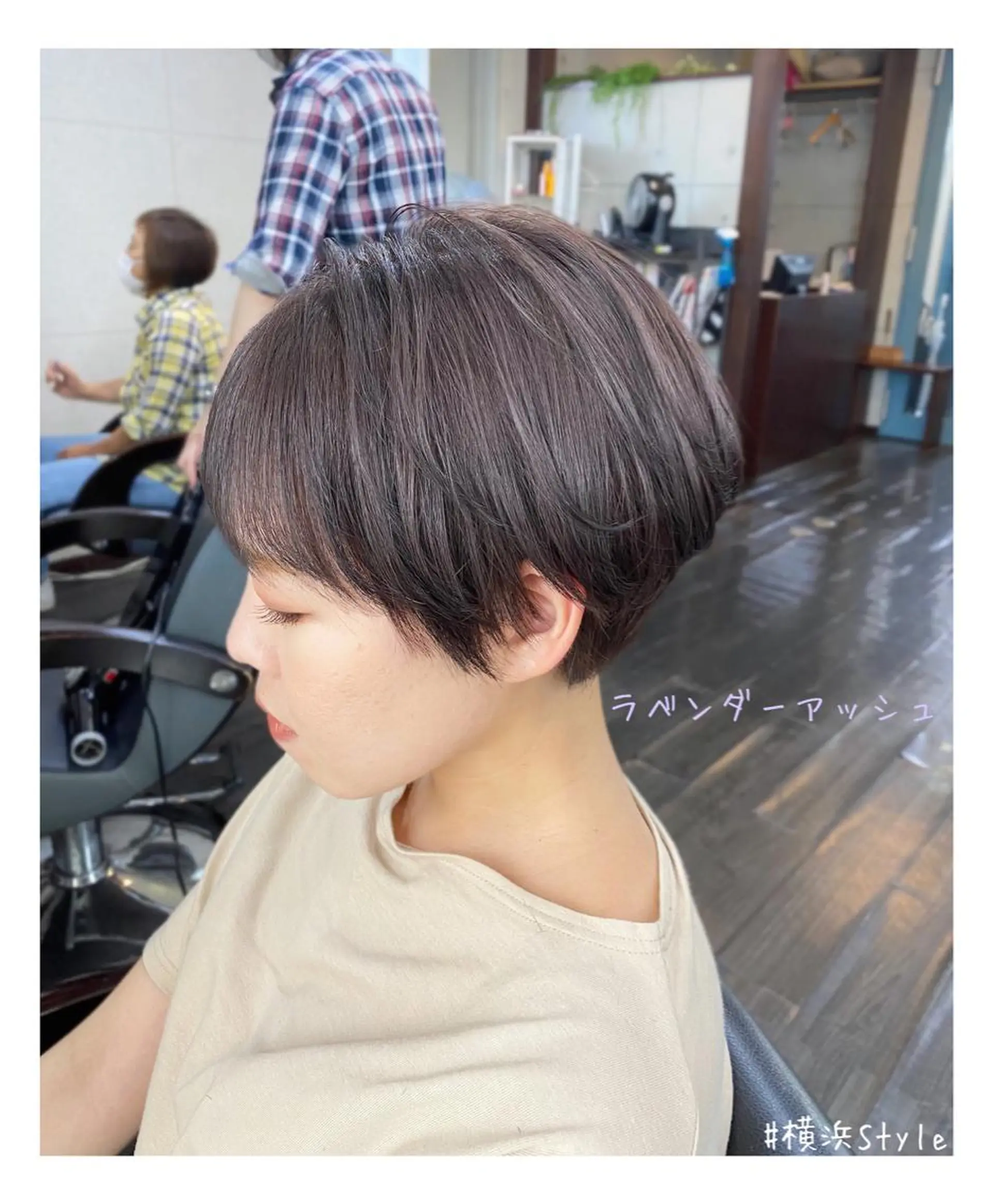 ショート カラー アッシュ ラベンダーカラー ラベンダーアッシュ カット ヘアカラー トリートメント ＊横浜駅＊ 金子 誠也のヘアスタイル