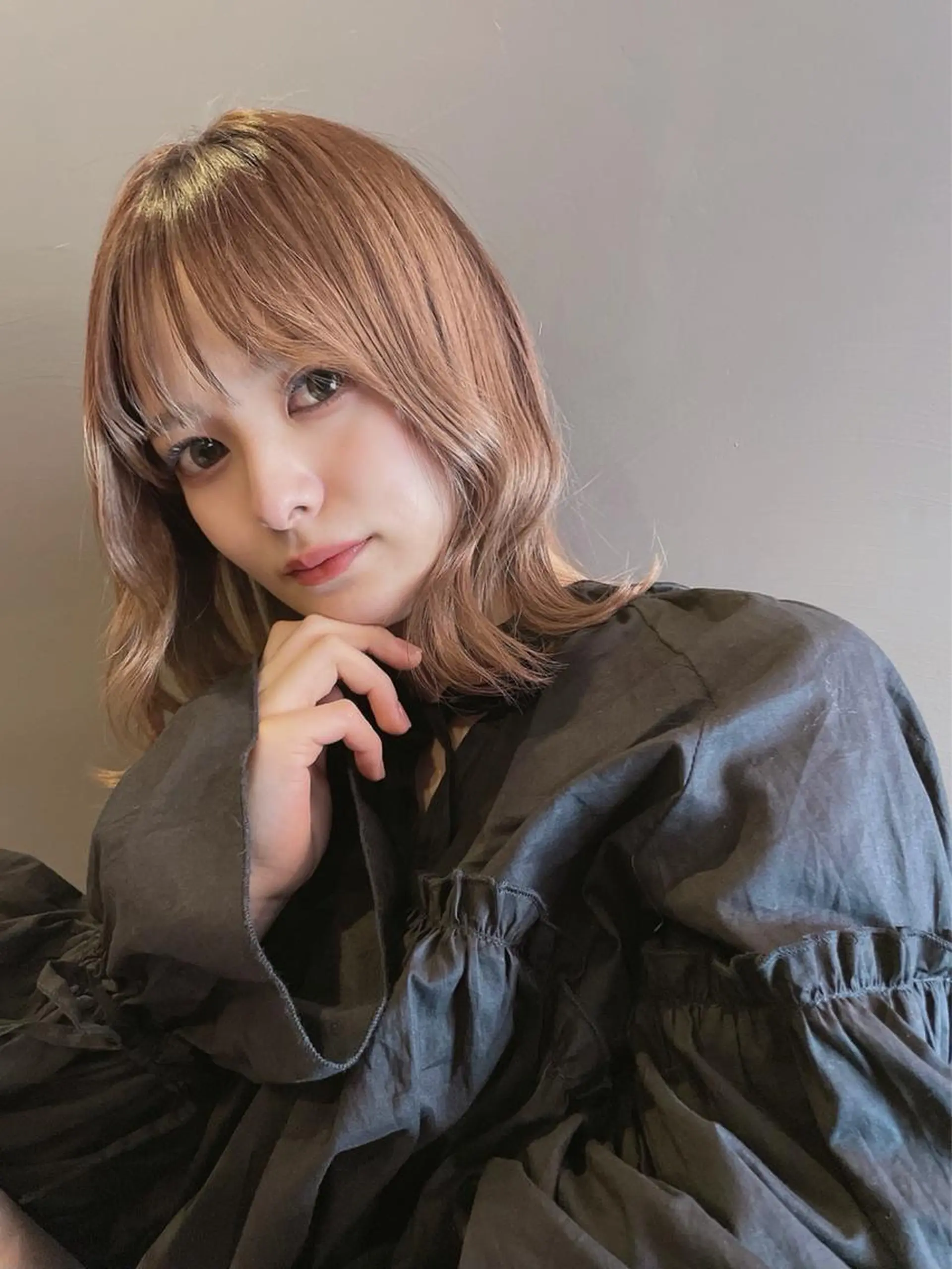 ミディアム カラー ベージュカラー 心斎橋/ブリーチ minamiのヘアスタイル