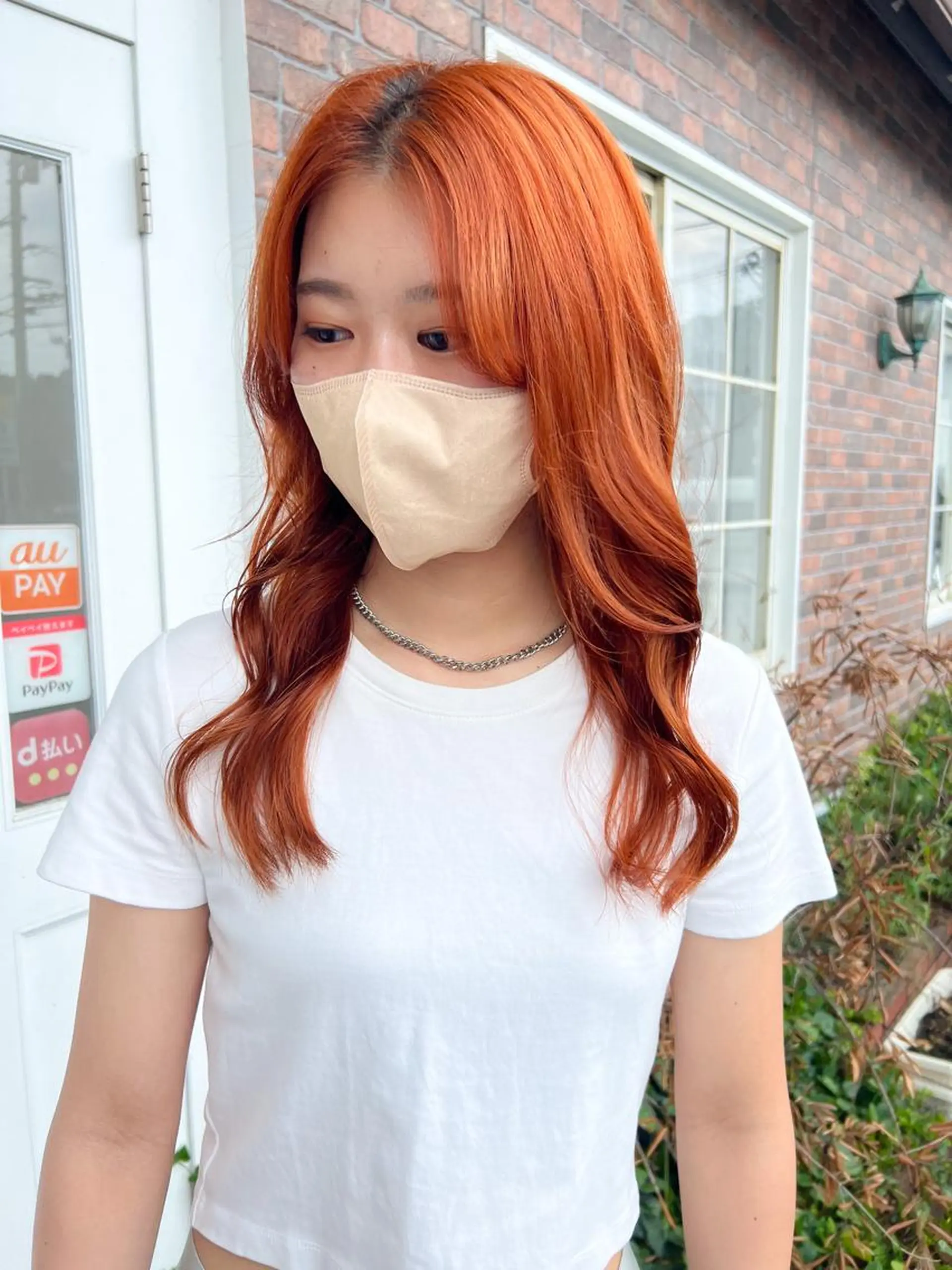 ロング カラー オレンジ YURAGI🤍 SAEのヘアスタイル