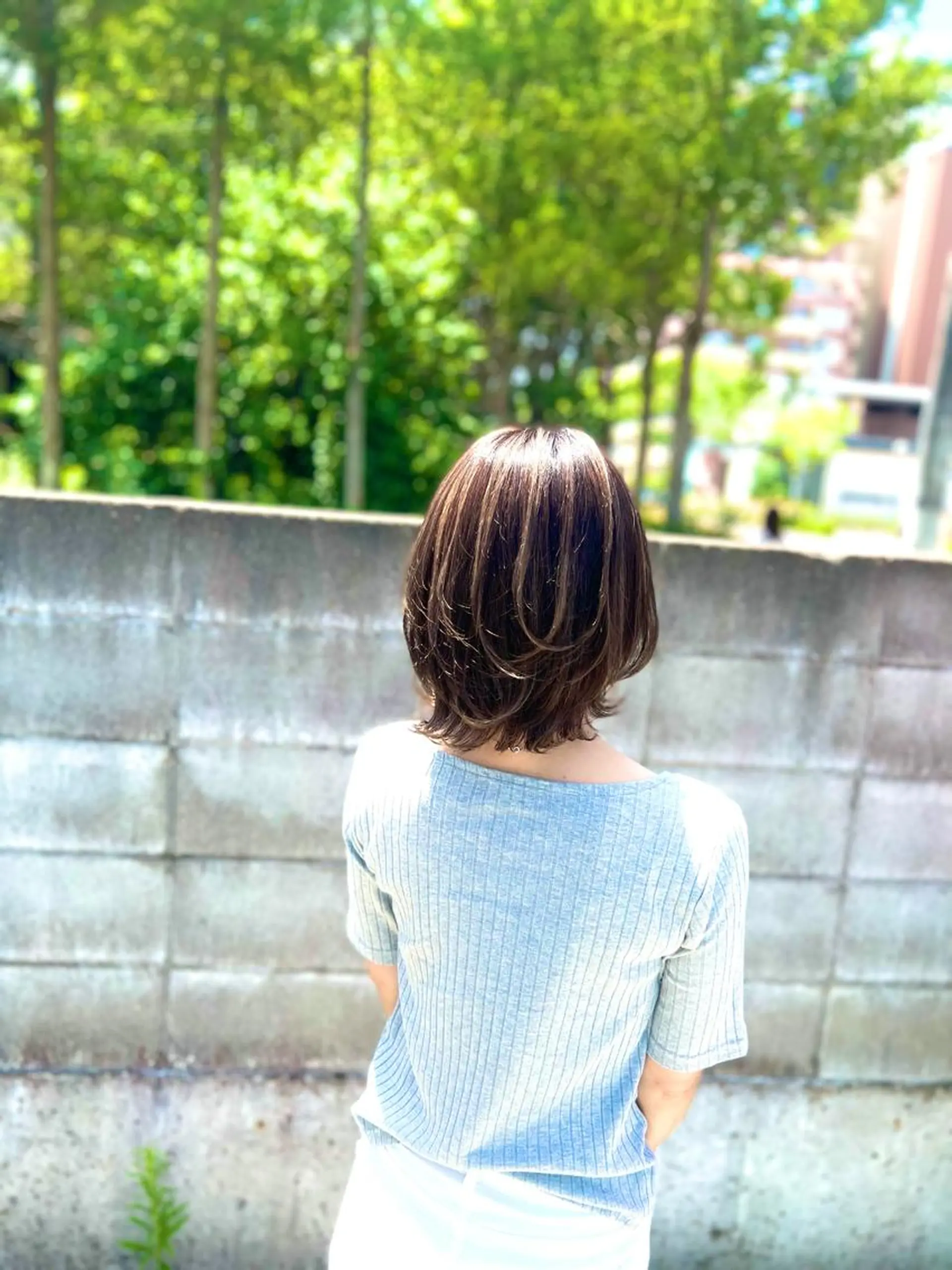 ミディアム カラー ヘアカラー 太白区/白髪ぼかし ハイライト/千葉達人のヘアスタイル