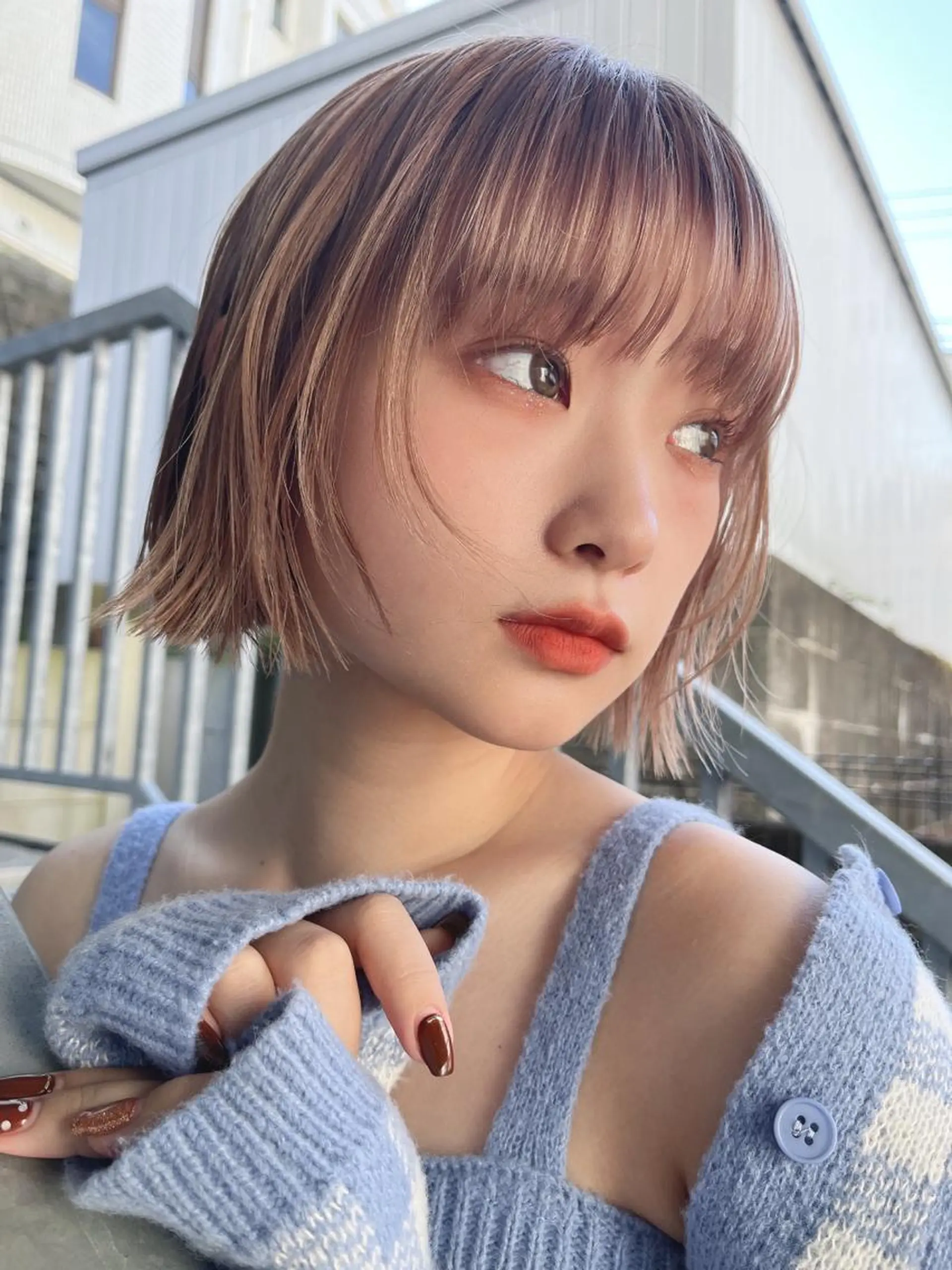 ミディアム カット パーマ トリートメント レイヤーカット/ ブリーチカラー/雅人のヘアスタイル