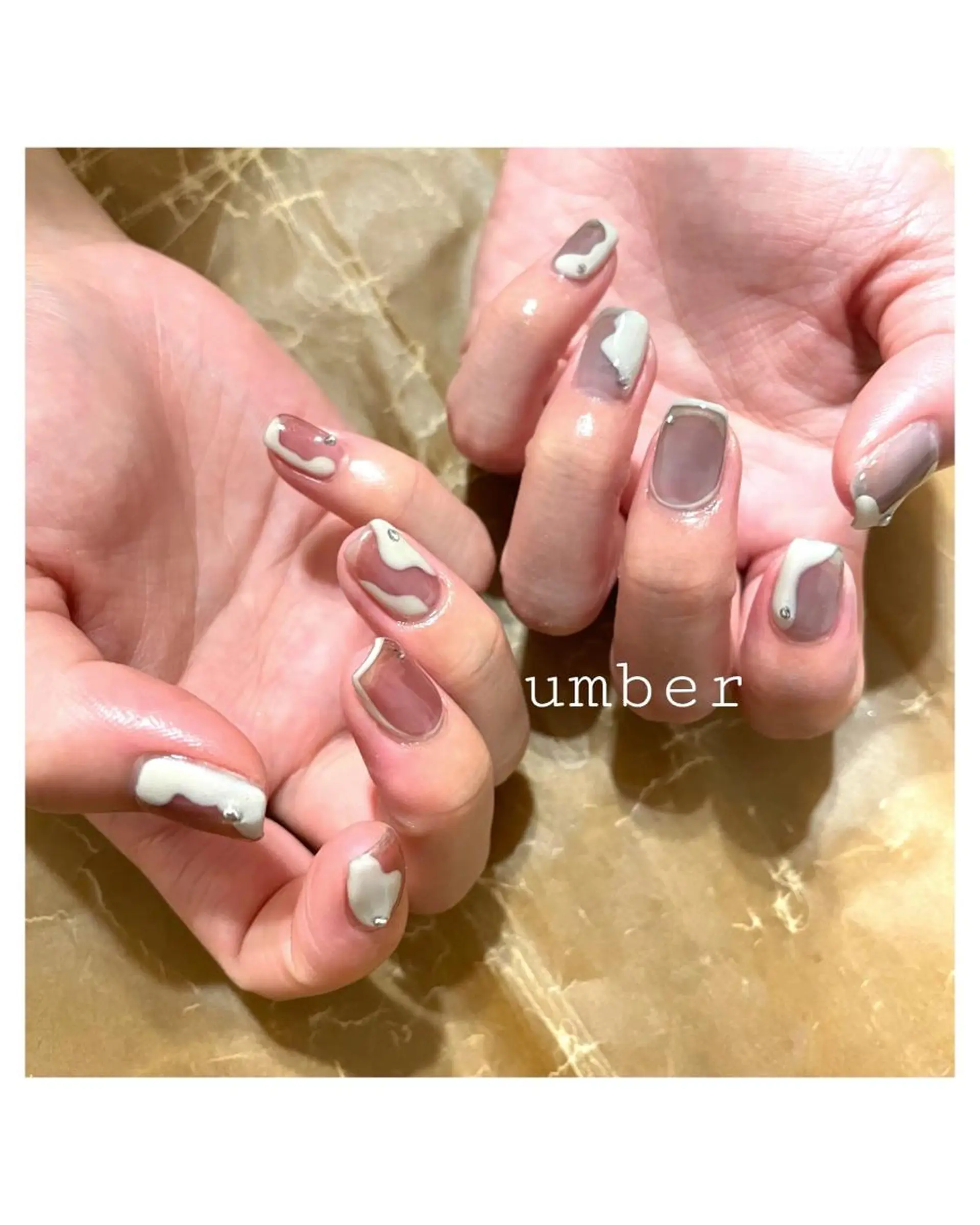 ネイル クリアネイル フラッシュネイル フットネイル フレンチネイル マグネットネイル ハンドネイル umber 三茶1分のネイルデザイン