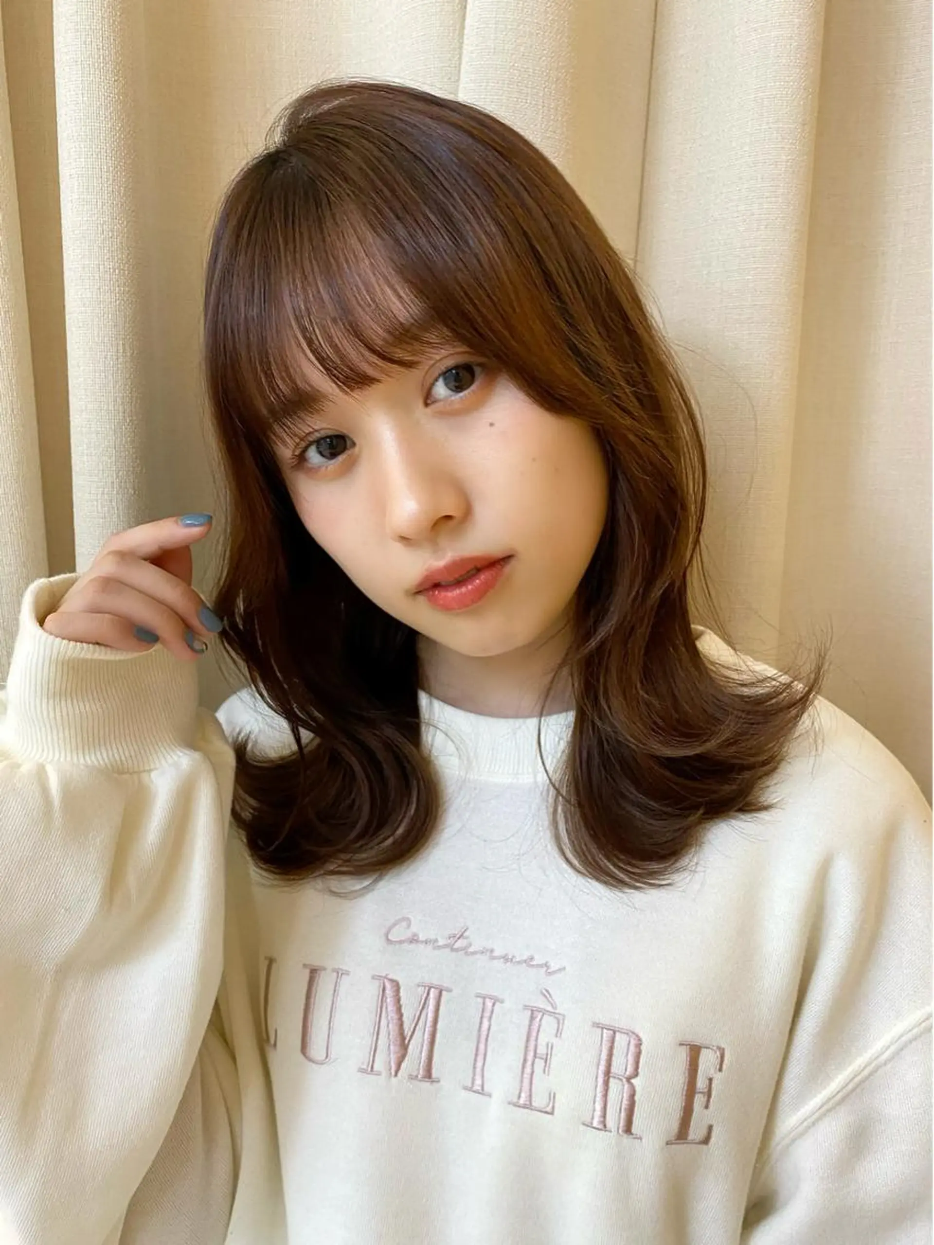 ミディアム ノンダメージ⭐️ 透明感カラー中田七菜のヘアスタイル