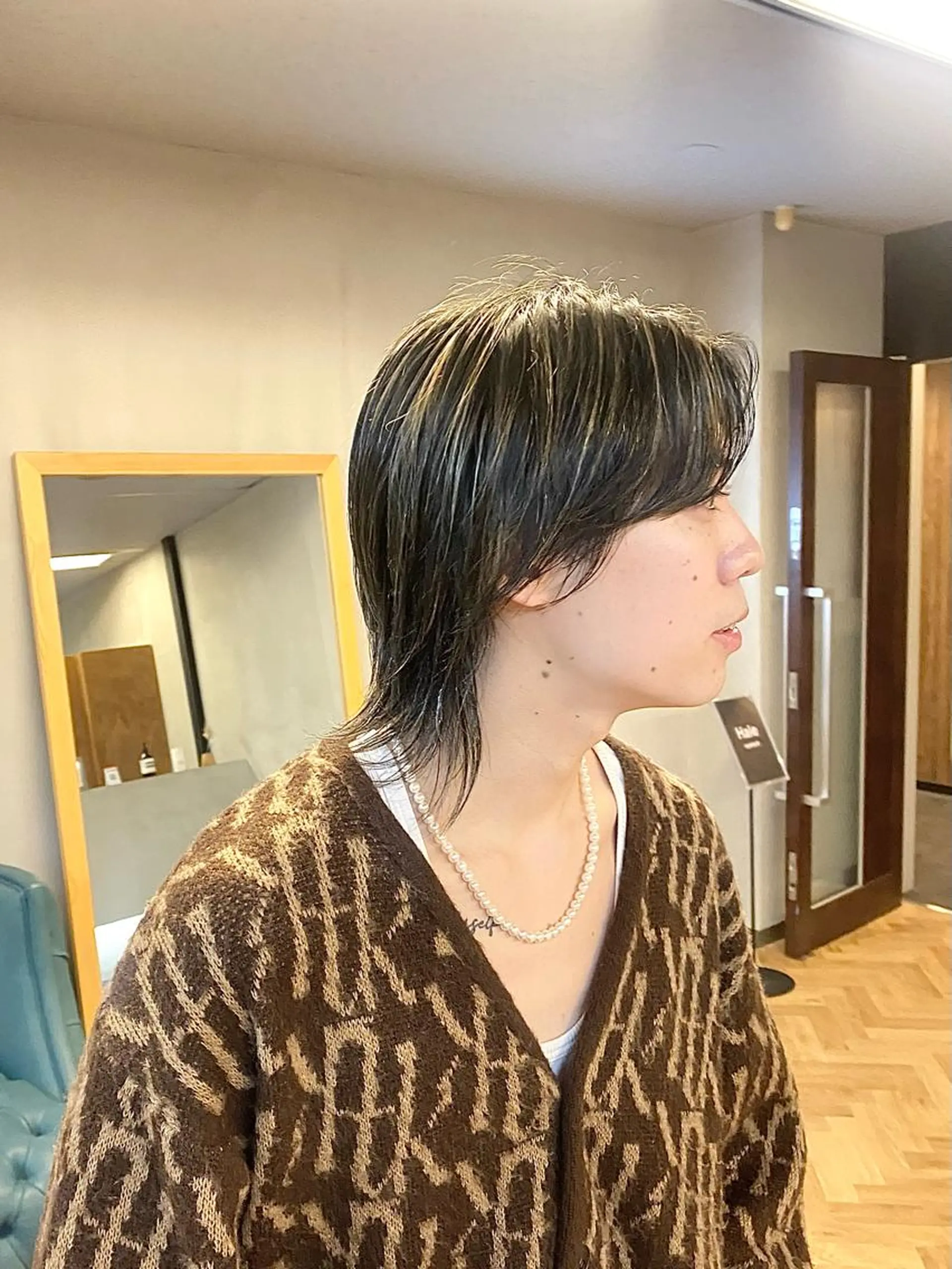 ミディアム カラー パーマ ヘアアレンジ メンズ メンズハイライト ハイライトカラー ハイライト ハル🌸柔色/ ブリーチなし/艶髪のヘアスタイル