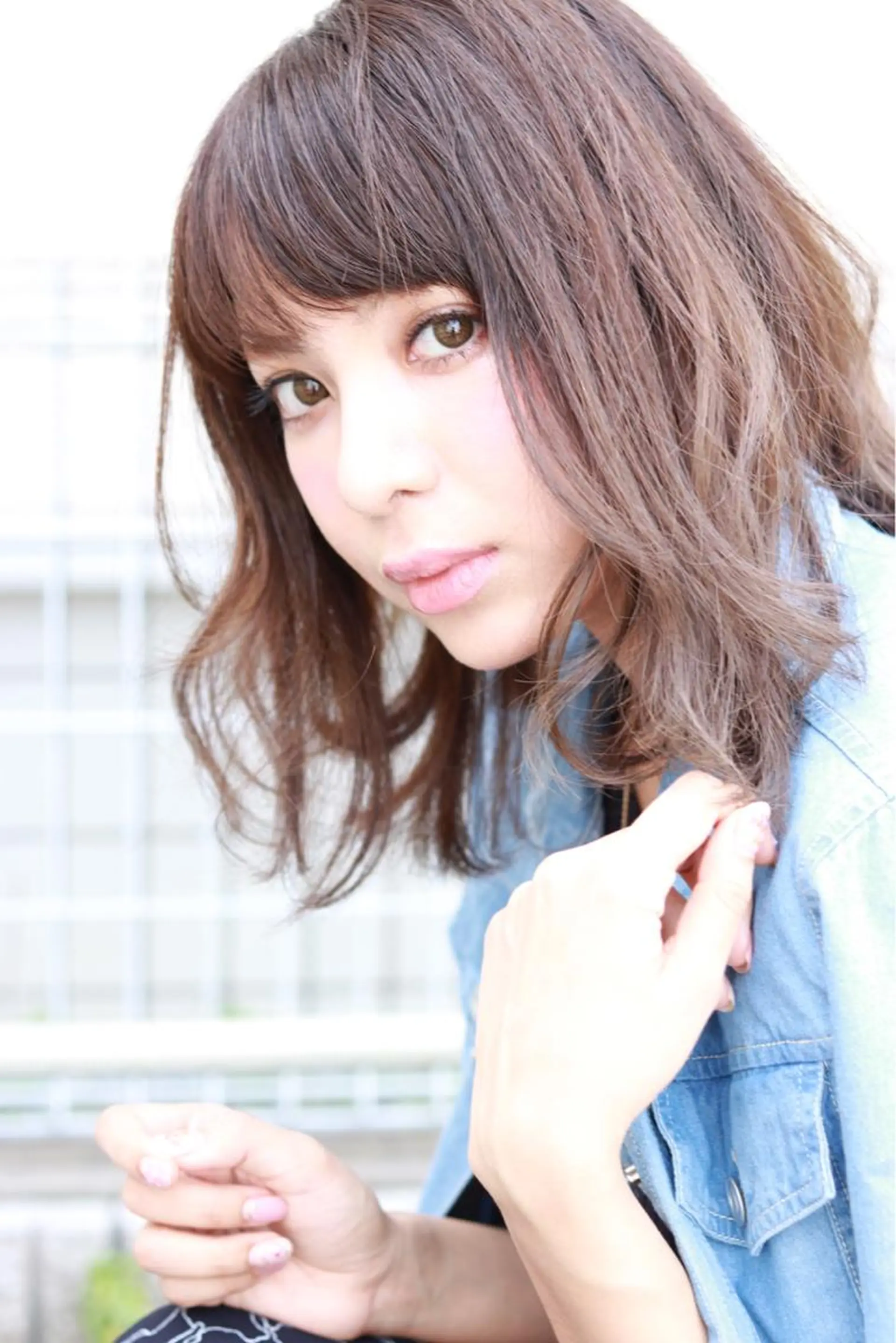 ミディアム ハイライト 杉若 利彦のヘアスタイル