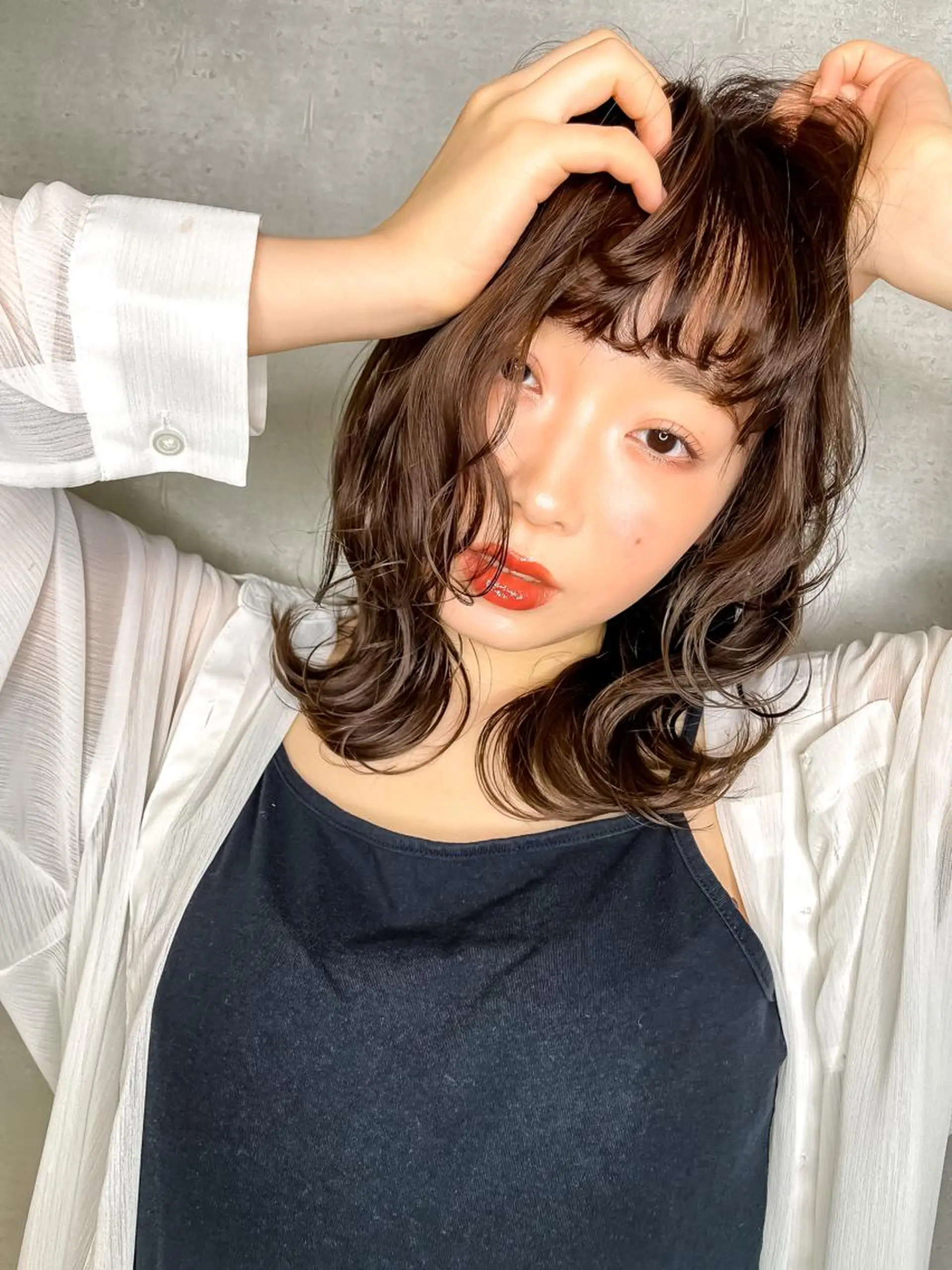 セミロング 栗本 博史のヘアスタイル