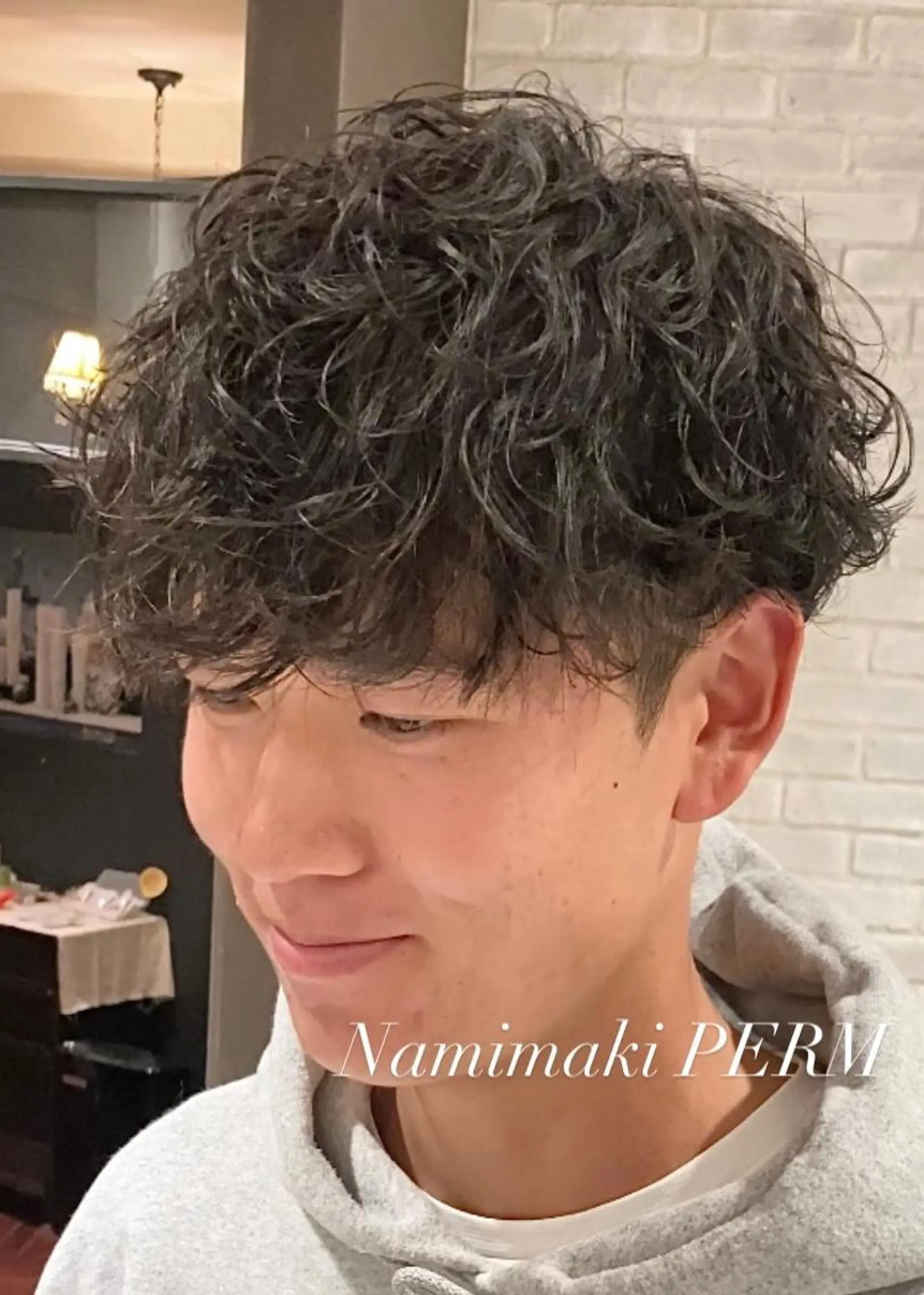 パーマ メンズ 曲がる縮毛矯正 LIBER 　岩名のヘアスタイル