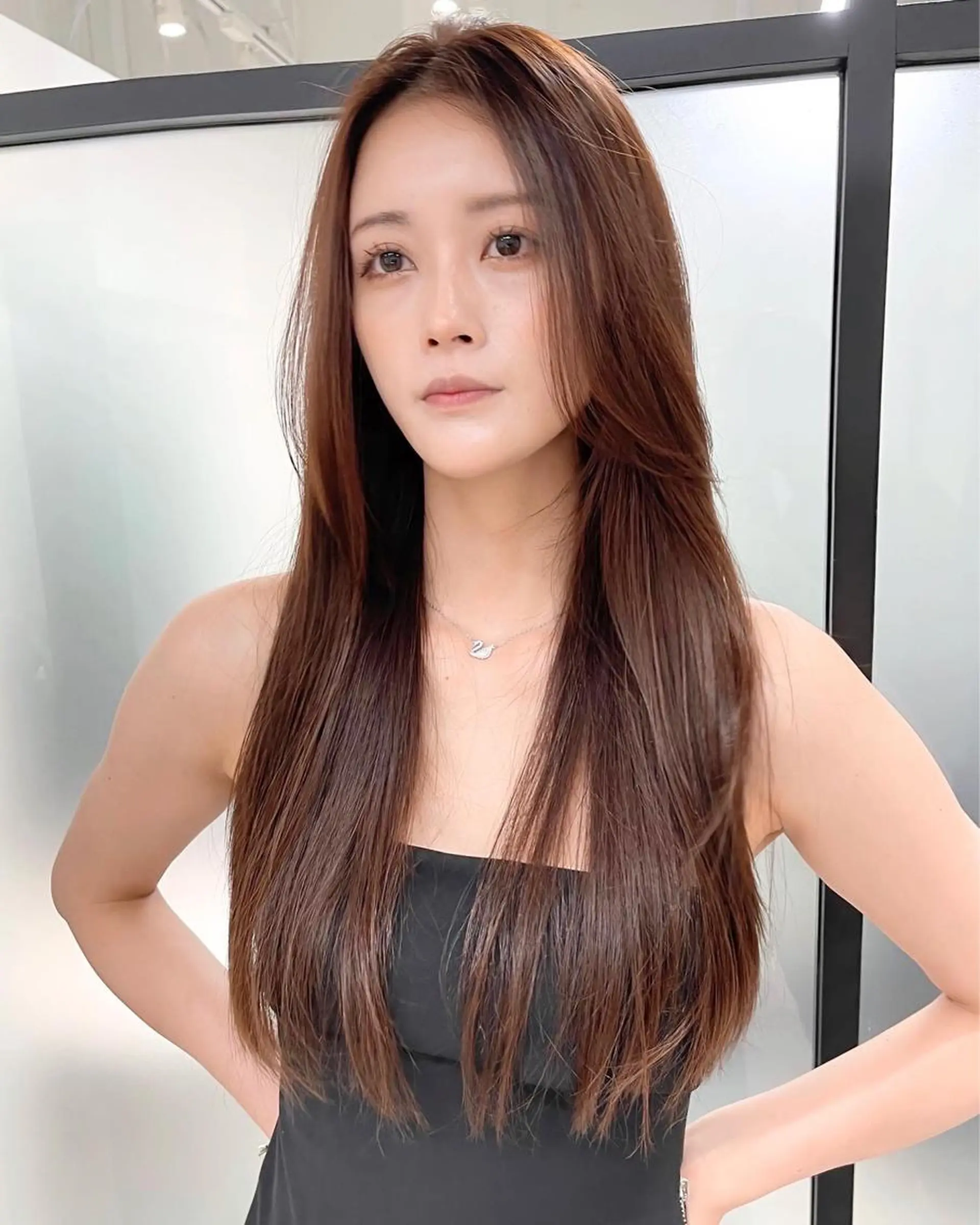 ロング 韓国風ヘア レイヤーカット カット ヘアカラー トリートメント 韓国レイヤーカット 髪質改善▫️水野有真のヘアスタイル