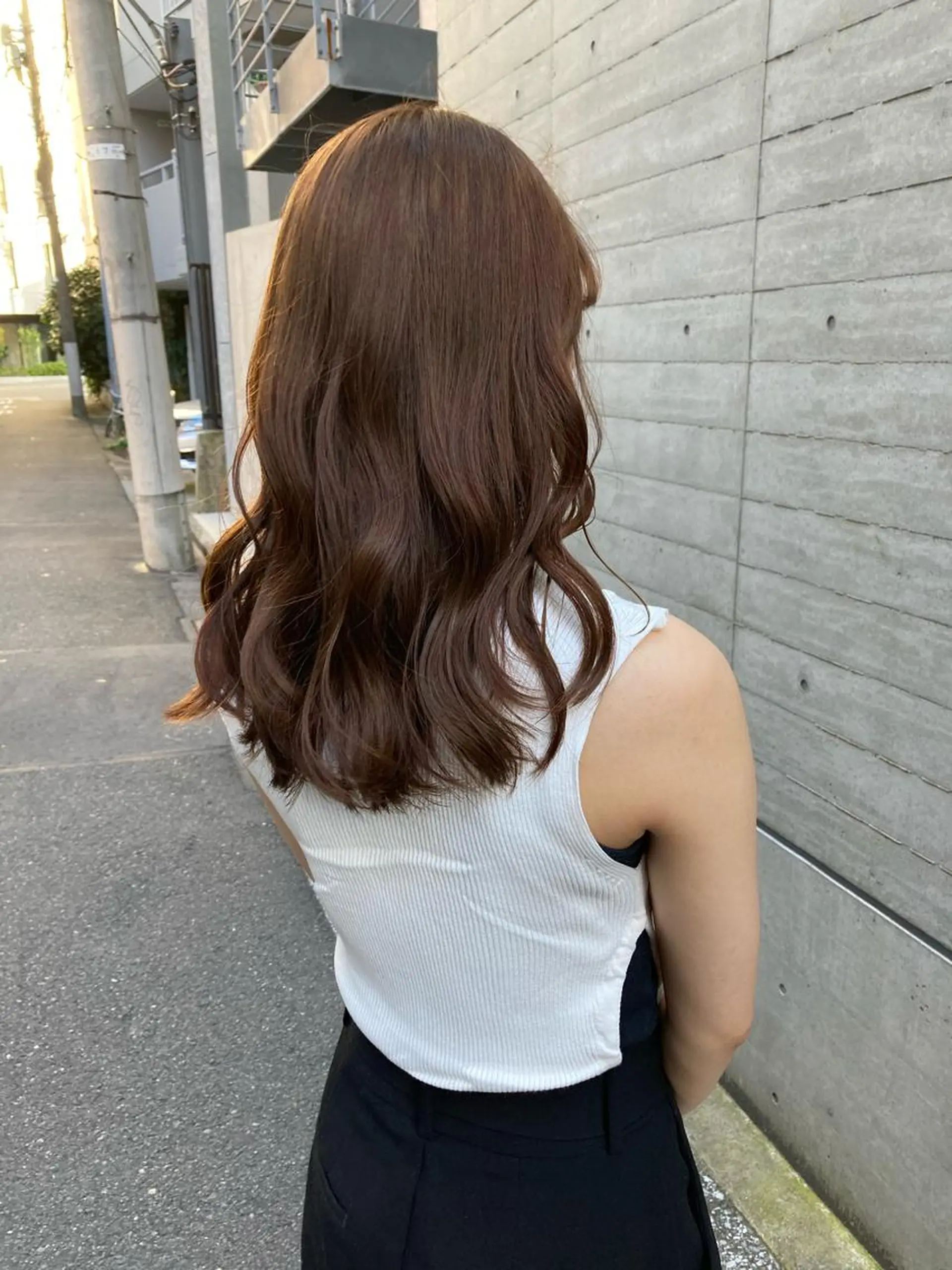 セミロング ヘアカラー トリートメント ✨色持ちの良い艶 カラー✨蟹江真世のヘアスタイル