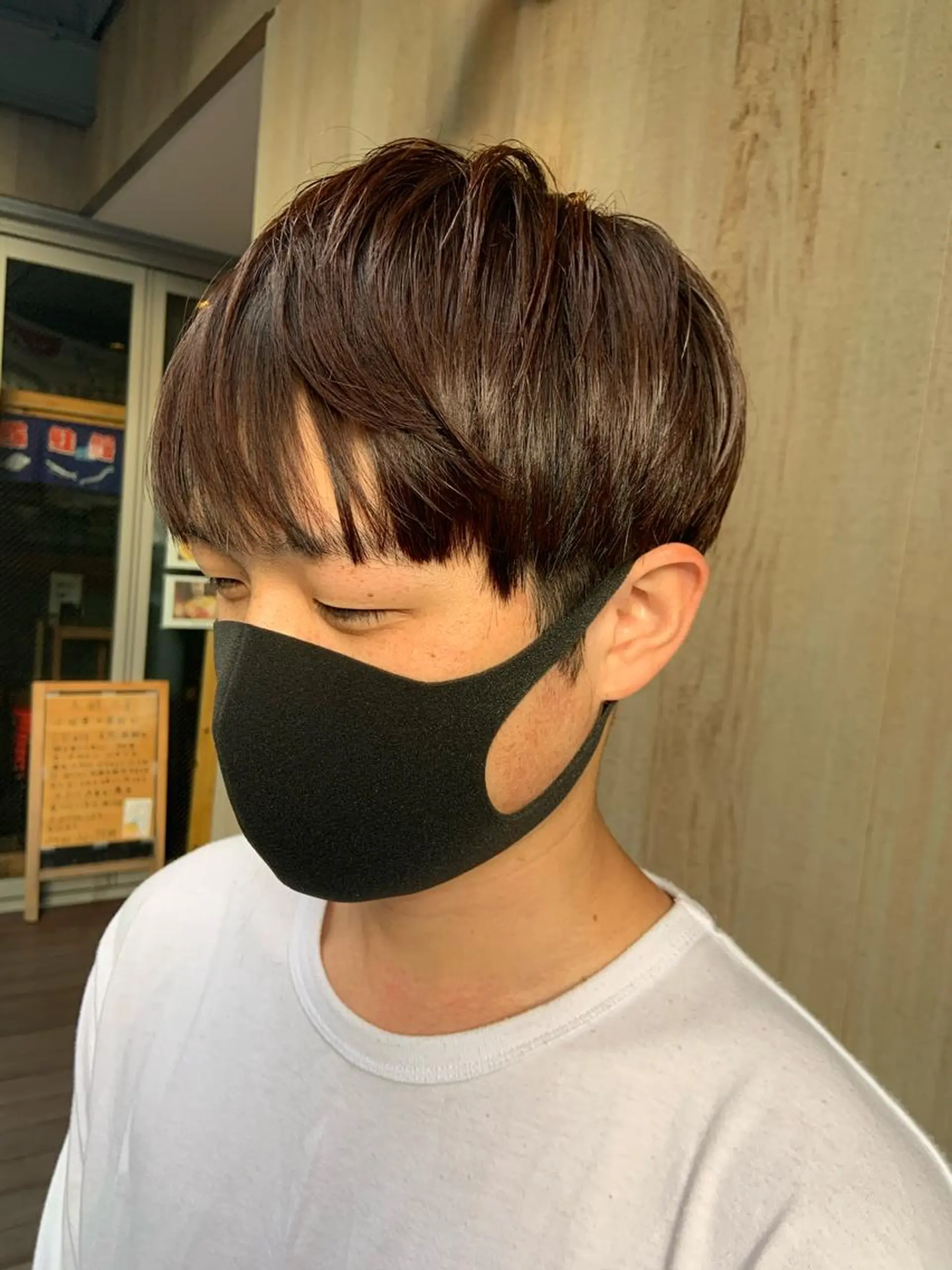 ショート カラー パーマ メンズ ハイトーンカラー🤍 山下 優華のヘアスタイル