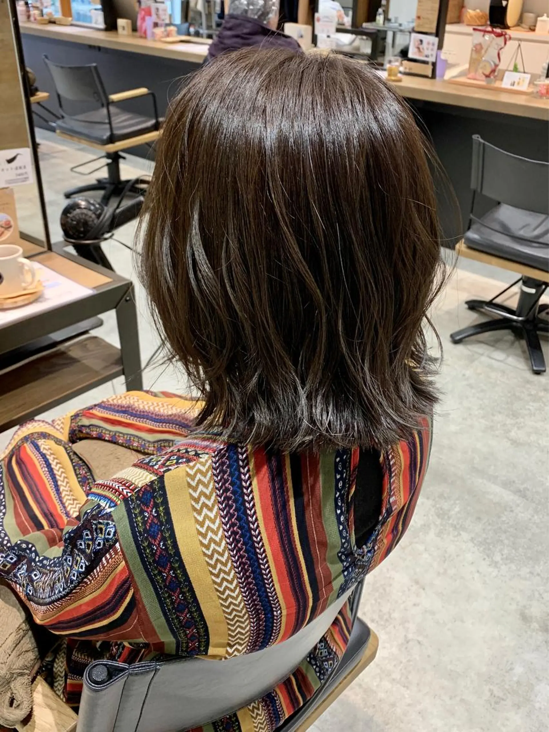 ミディアム カラー ヘアアレンジ ハイライトカラー ハイライト カット ヘアカラー 似合わせレイヤー/ 美髪縮毛矯正/ミナエのヘアスタイル